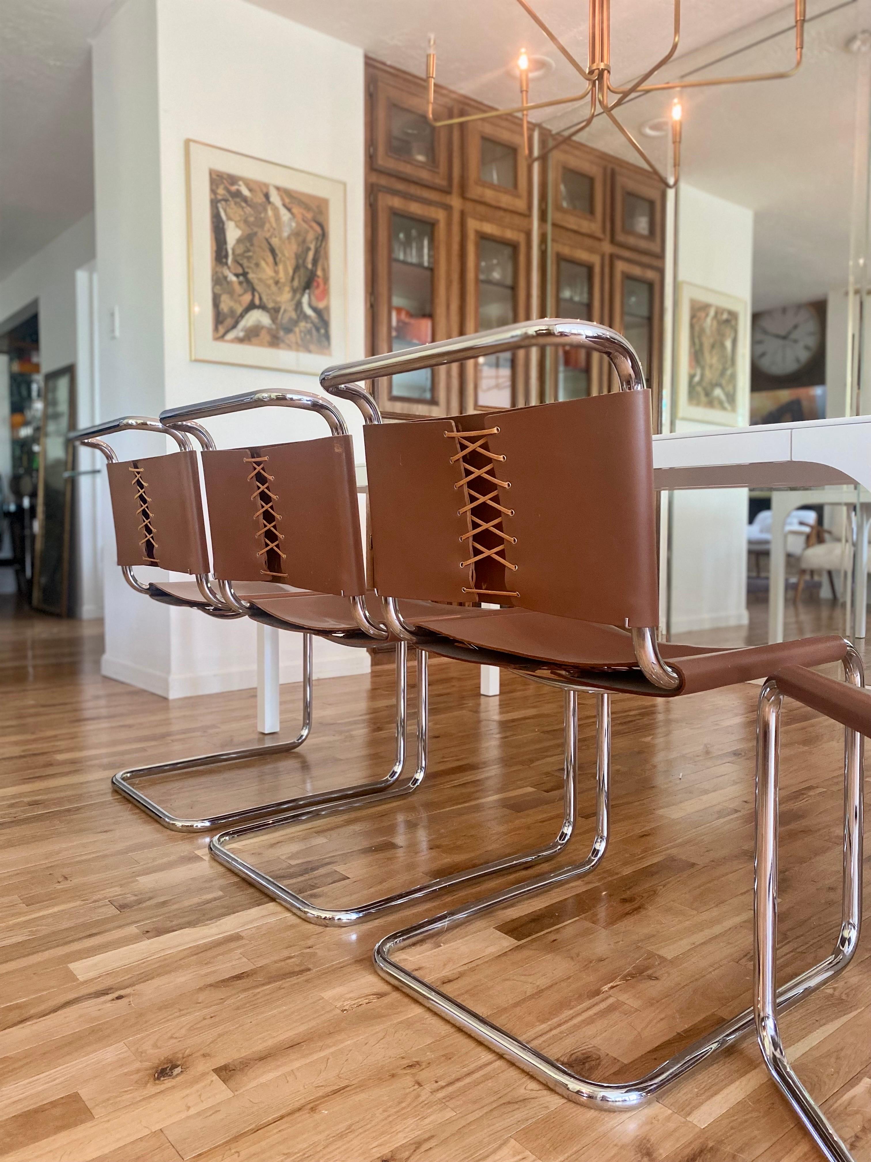Set of 6 Knoll Spoleto Dining Chairs in Rich Cognac 8