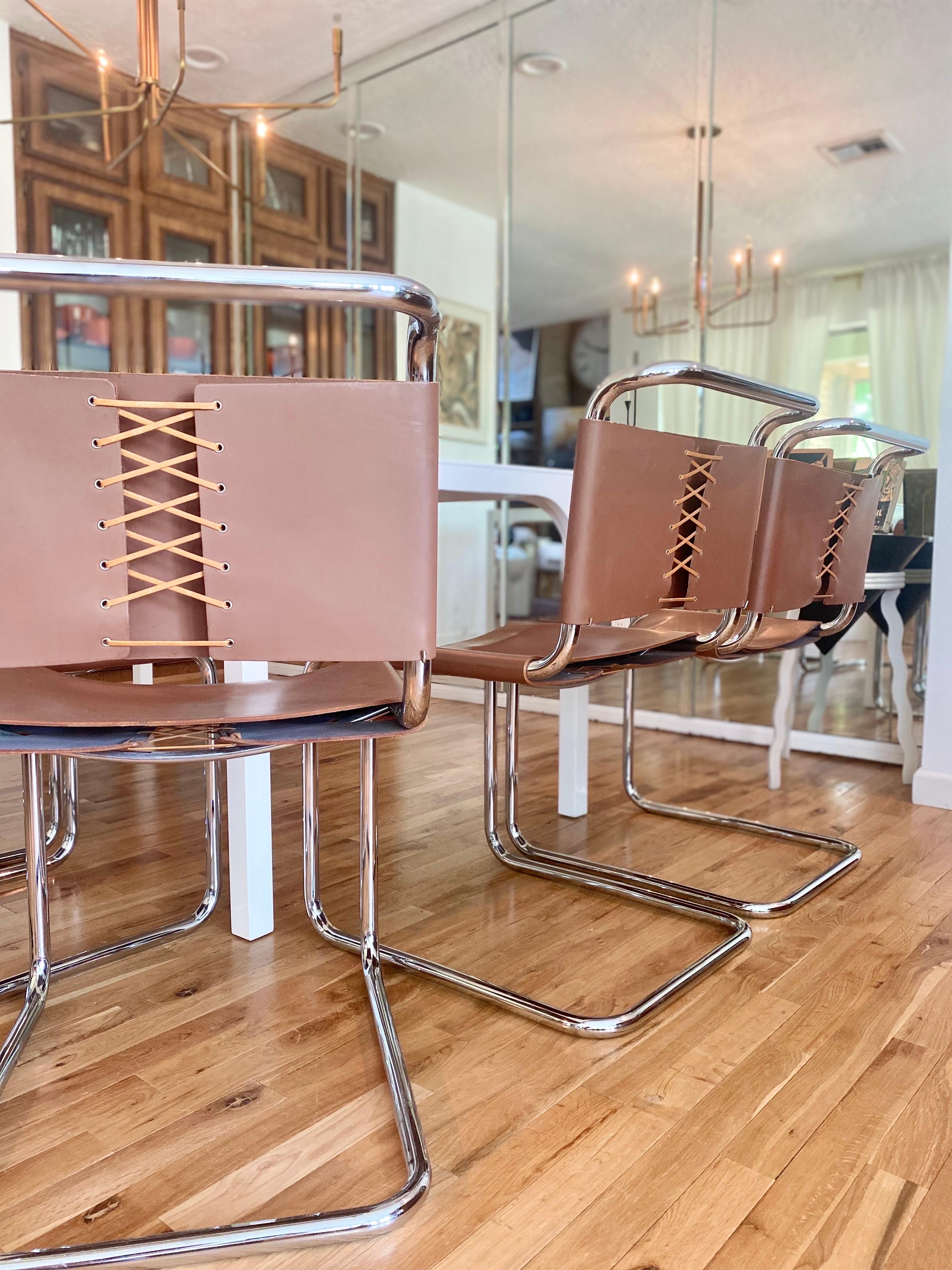 Set of 6 Knoll Spoleto Dining Chairs in Rich Cognac 9