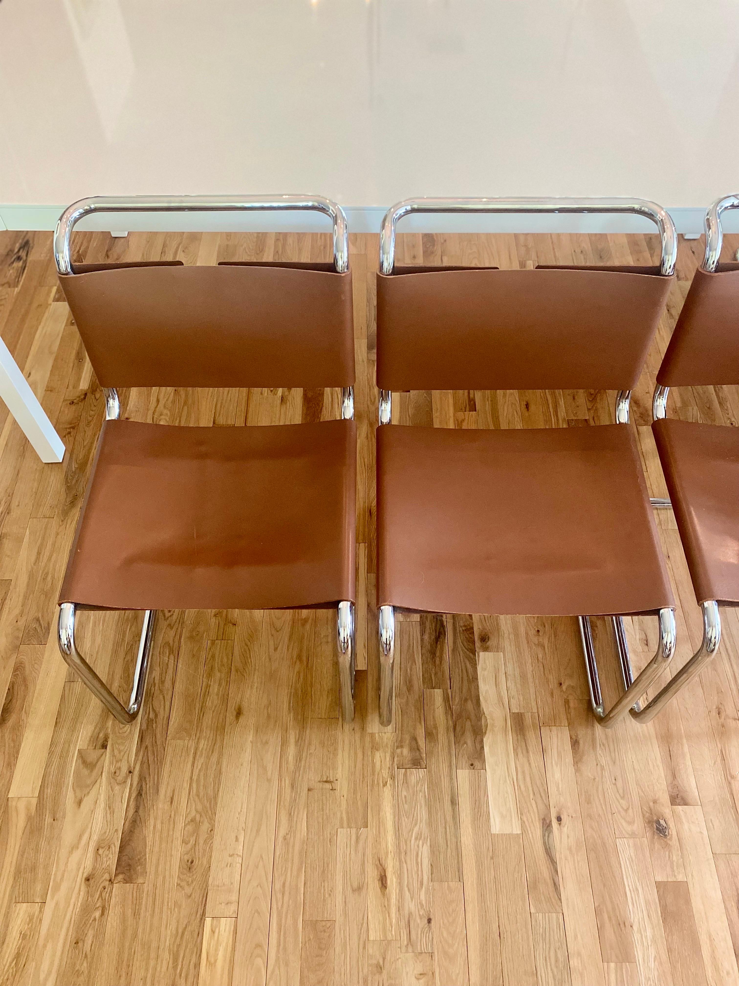 Late 20th Century Set of 6 Knoll Spoleto Dining Chairs in Rich Cognac