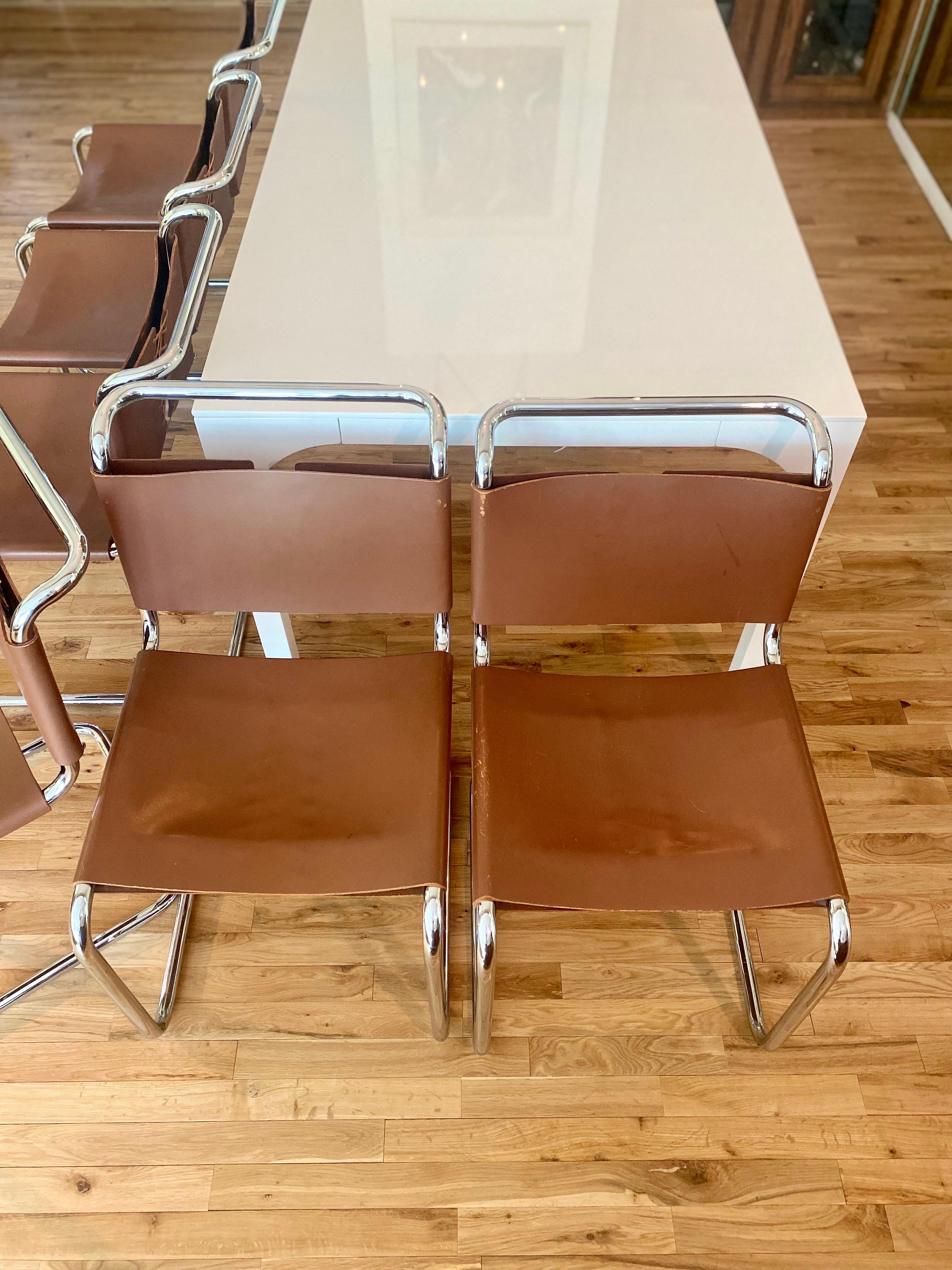 Set of 6 Knoll Spoleto Dining Chairs in Rich Cognac 1