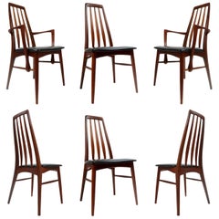 Vintage Set of '6' Koefoeds Hornslet Eva Rosewood Danish Dining Chairs by Niels Koefoed