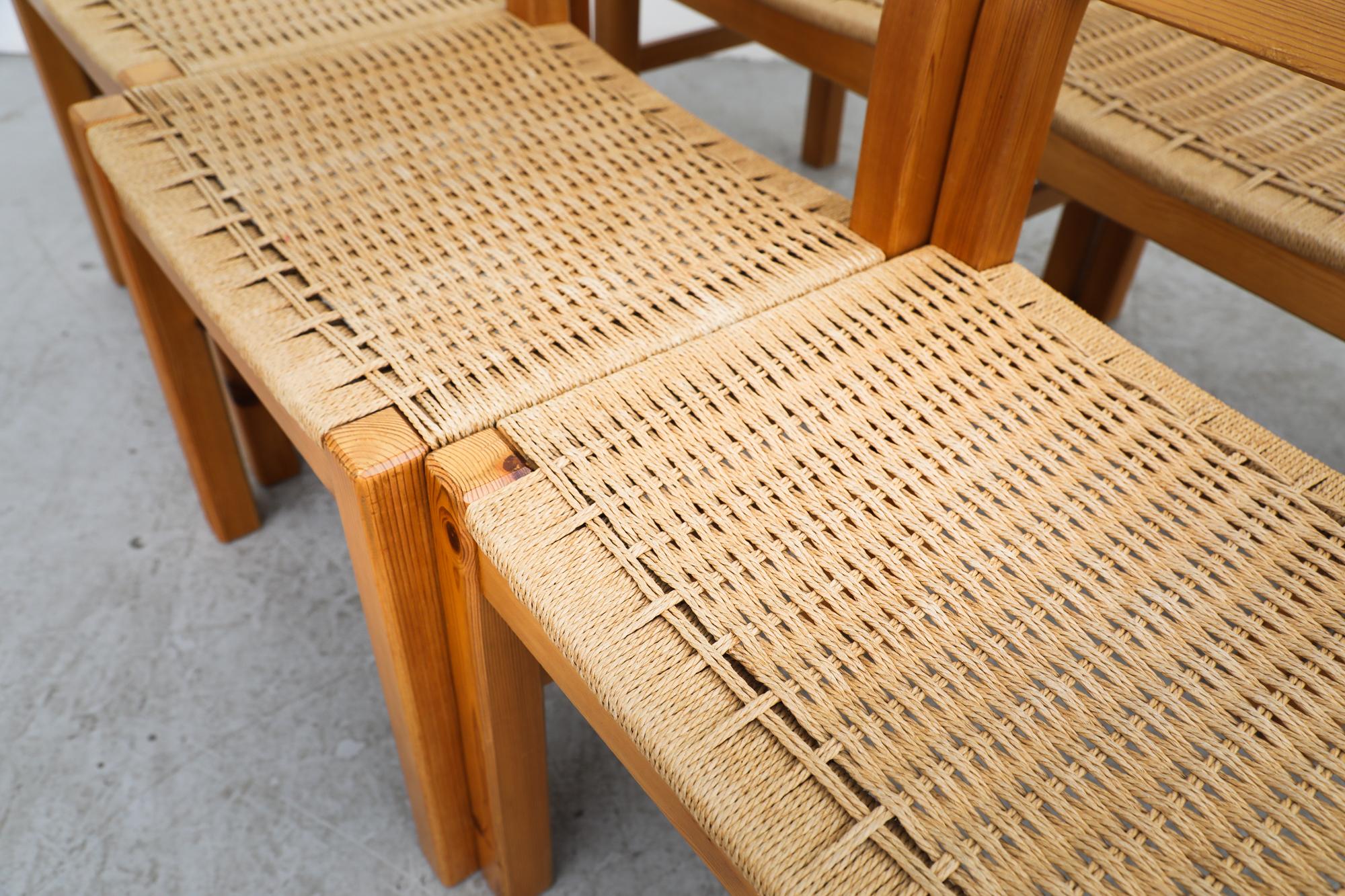 Set of 6 Korup Stolefabrik Pine and Papercord Chairs 4
