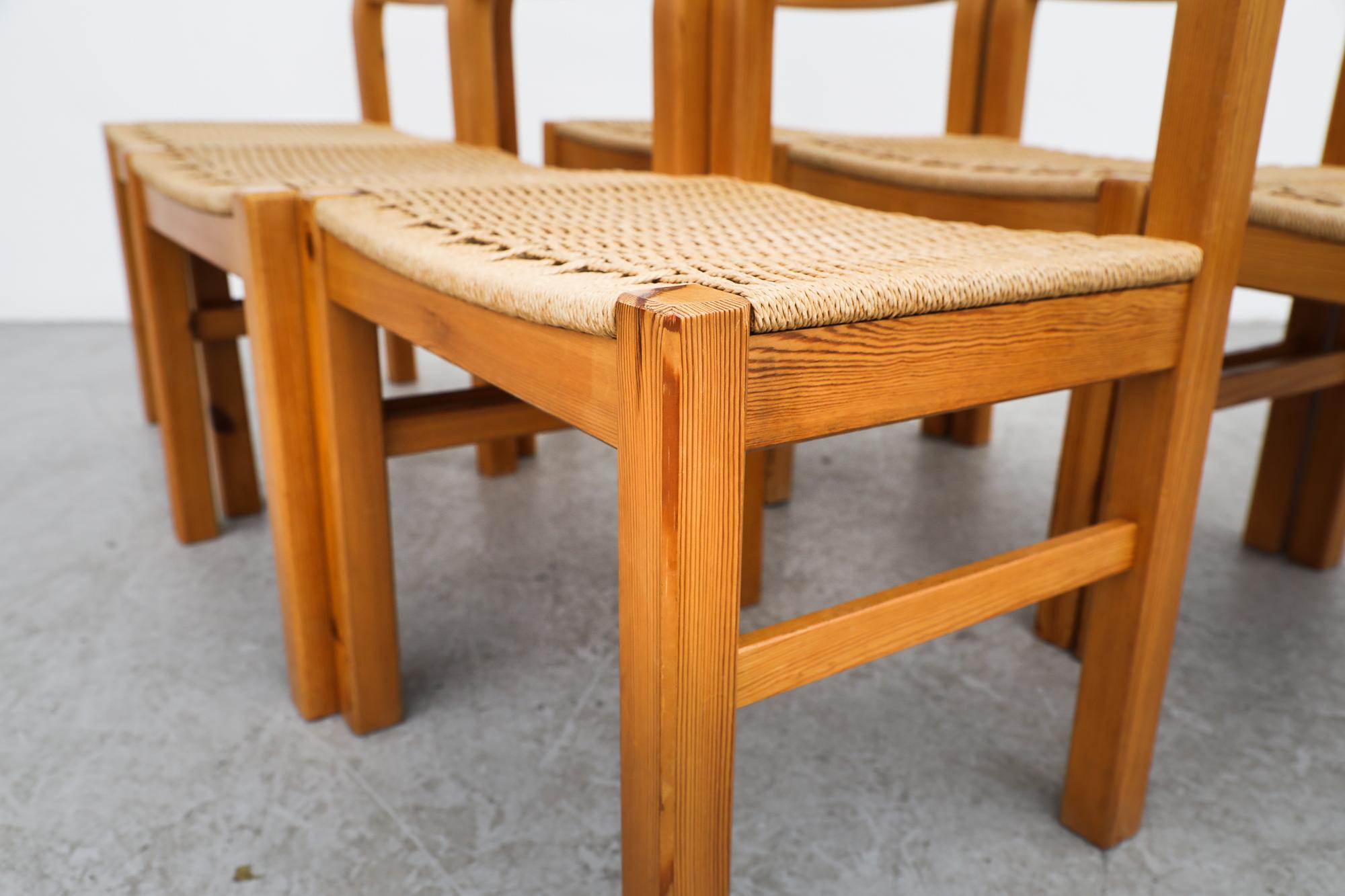 Set of 6 Korup Stolefabrik Pine and Papercord Chairs 5