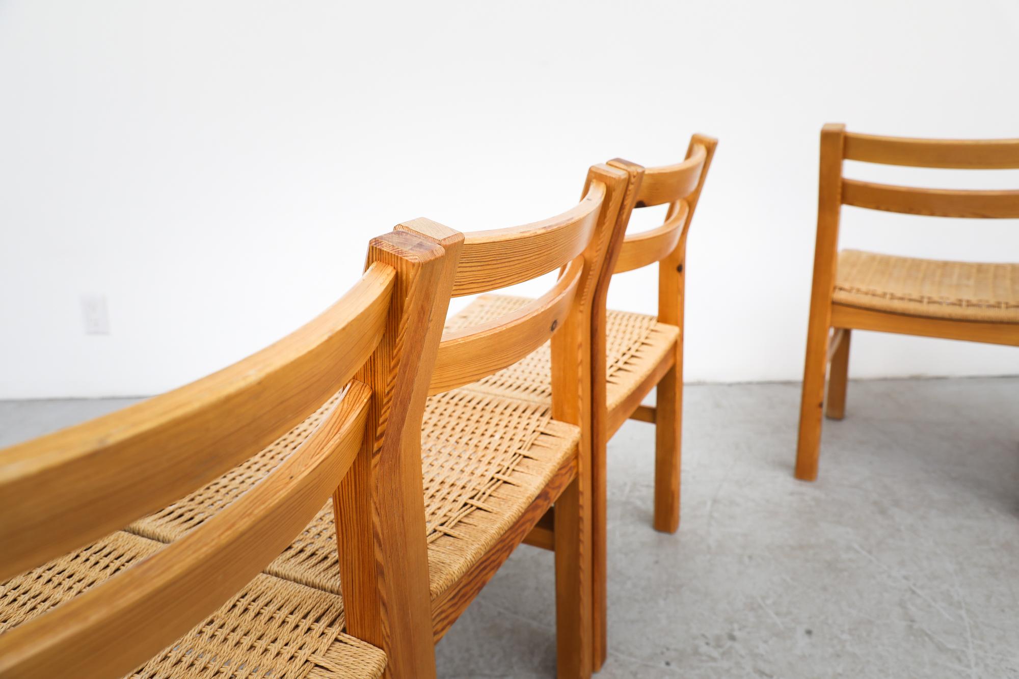 Set of 6 Korup Stolefabrik Pine and Papercord Chairs 9