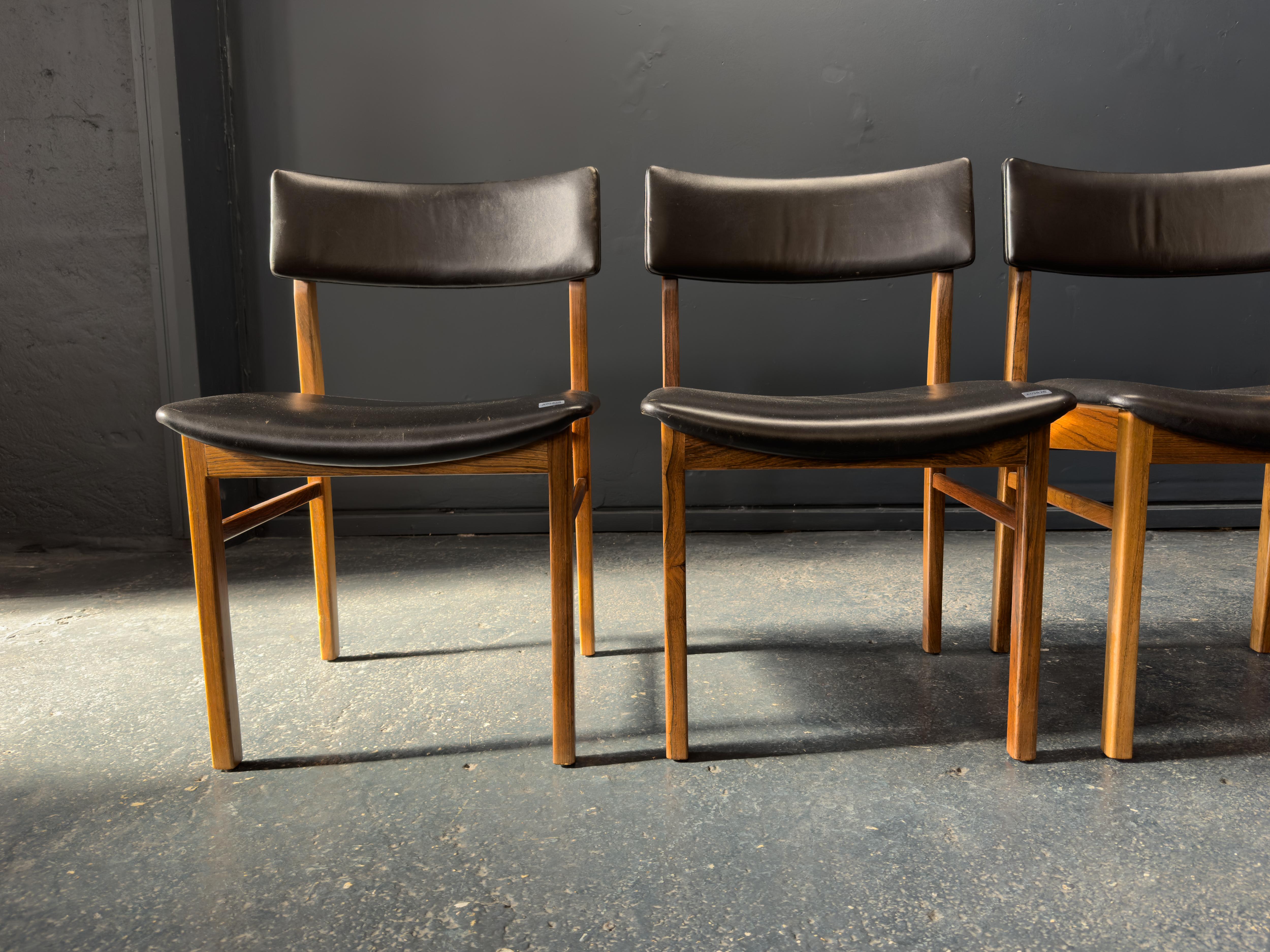 Set di 6 sedie da pranzo in pelle nera Kurt Østervig in vendita 4