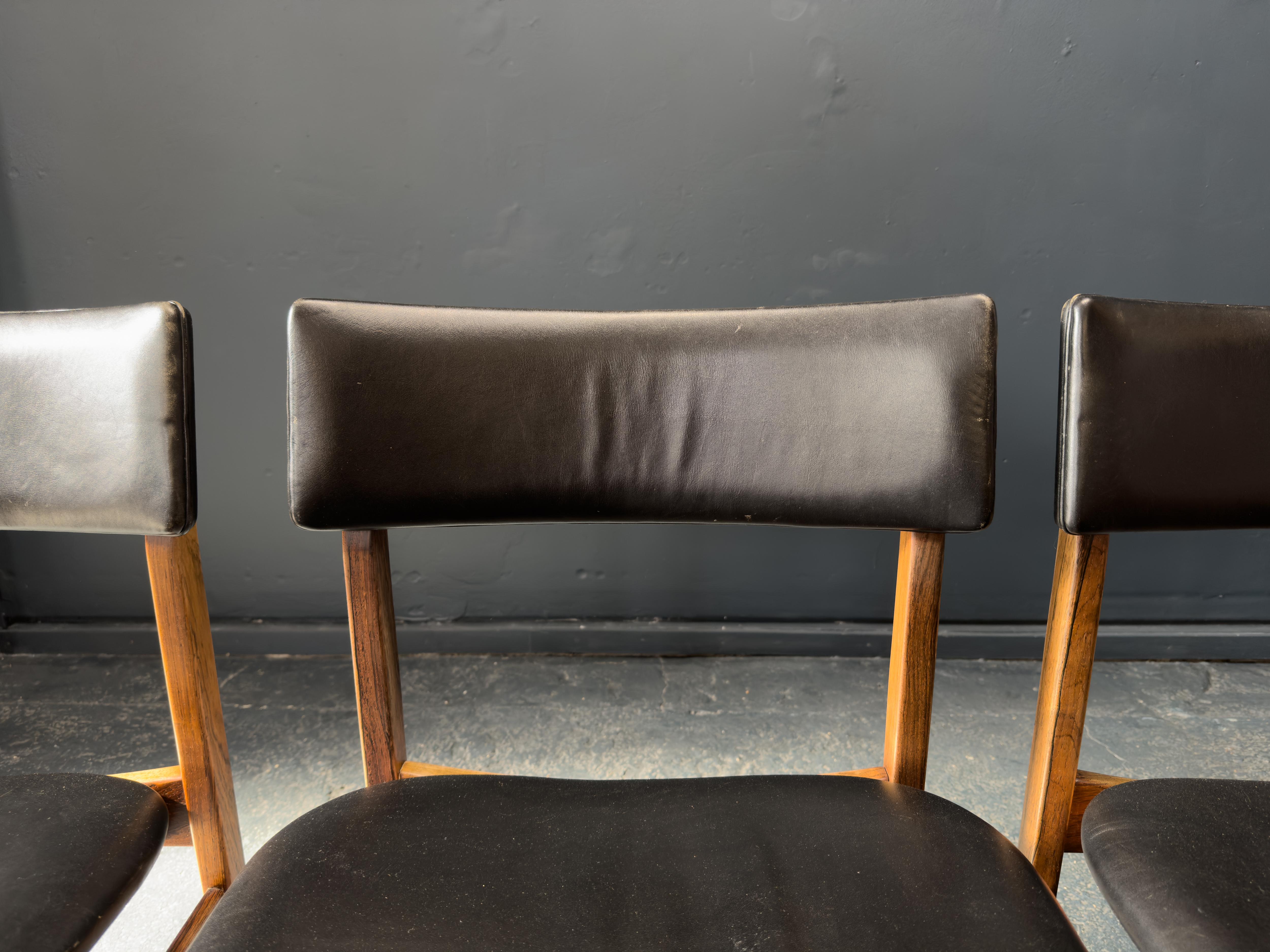Set di 6 sedie da pranzo in pelle nera Kurt Østervig in vendita 5