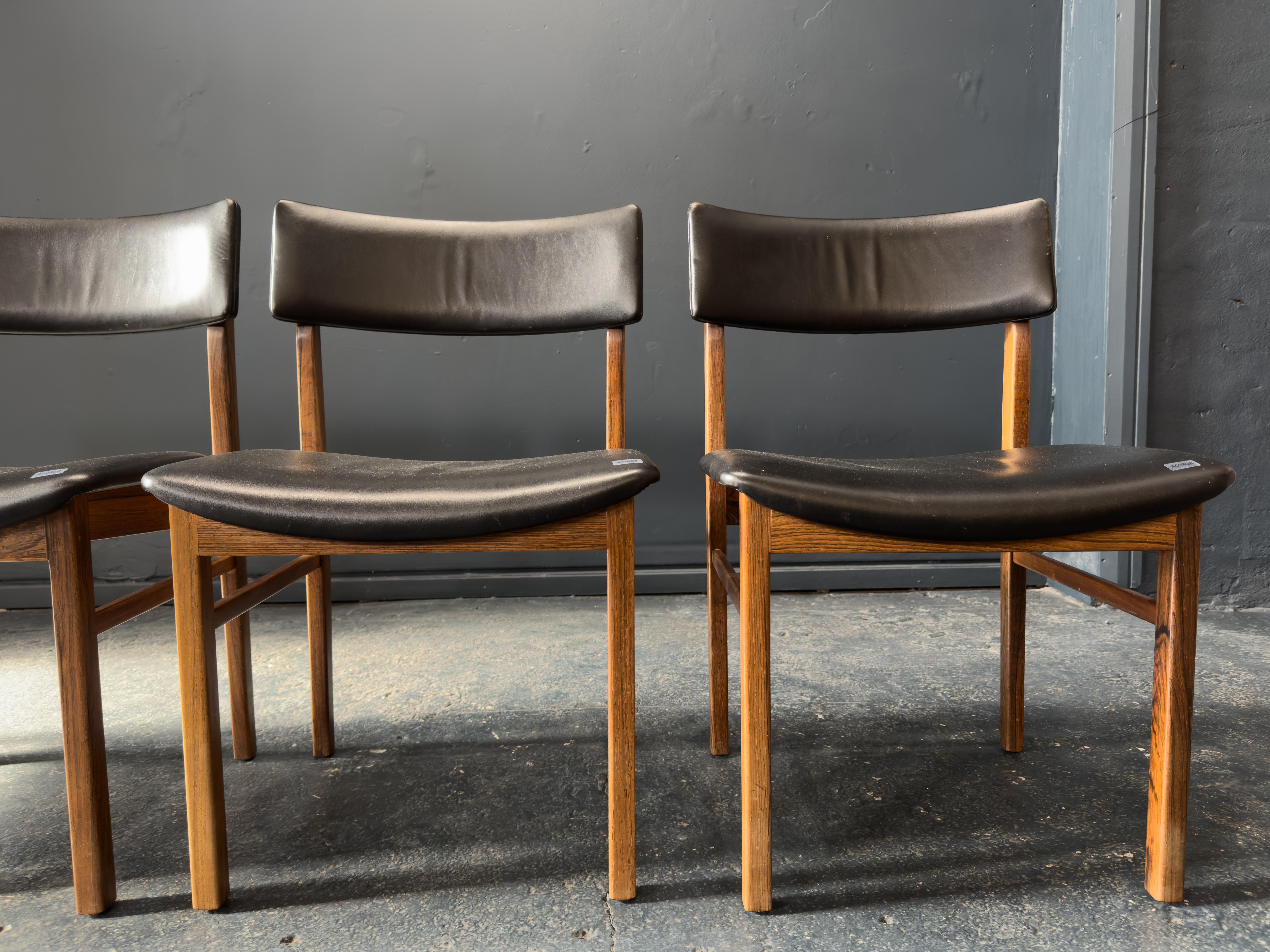 Set di 6 sedie da pranzo in pelle nera Kurt Østervig in vendita 7