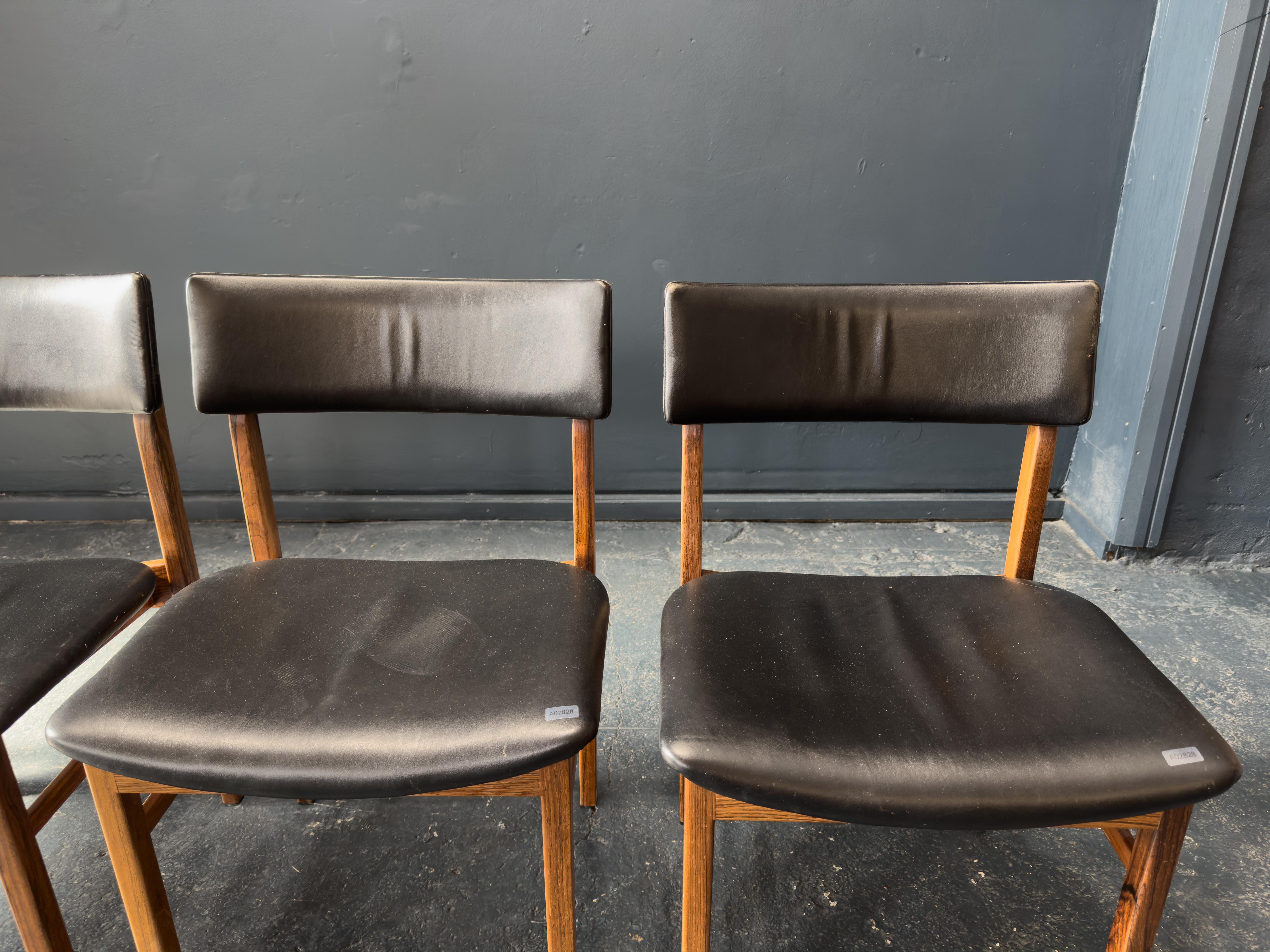 Set di 6 sedie da pranzo in pelle nera Kurt Østervig in vendita 1