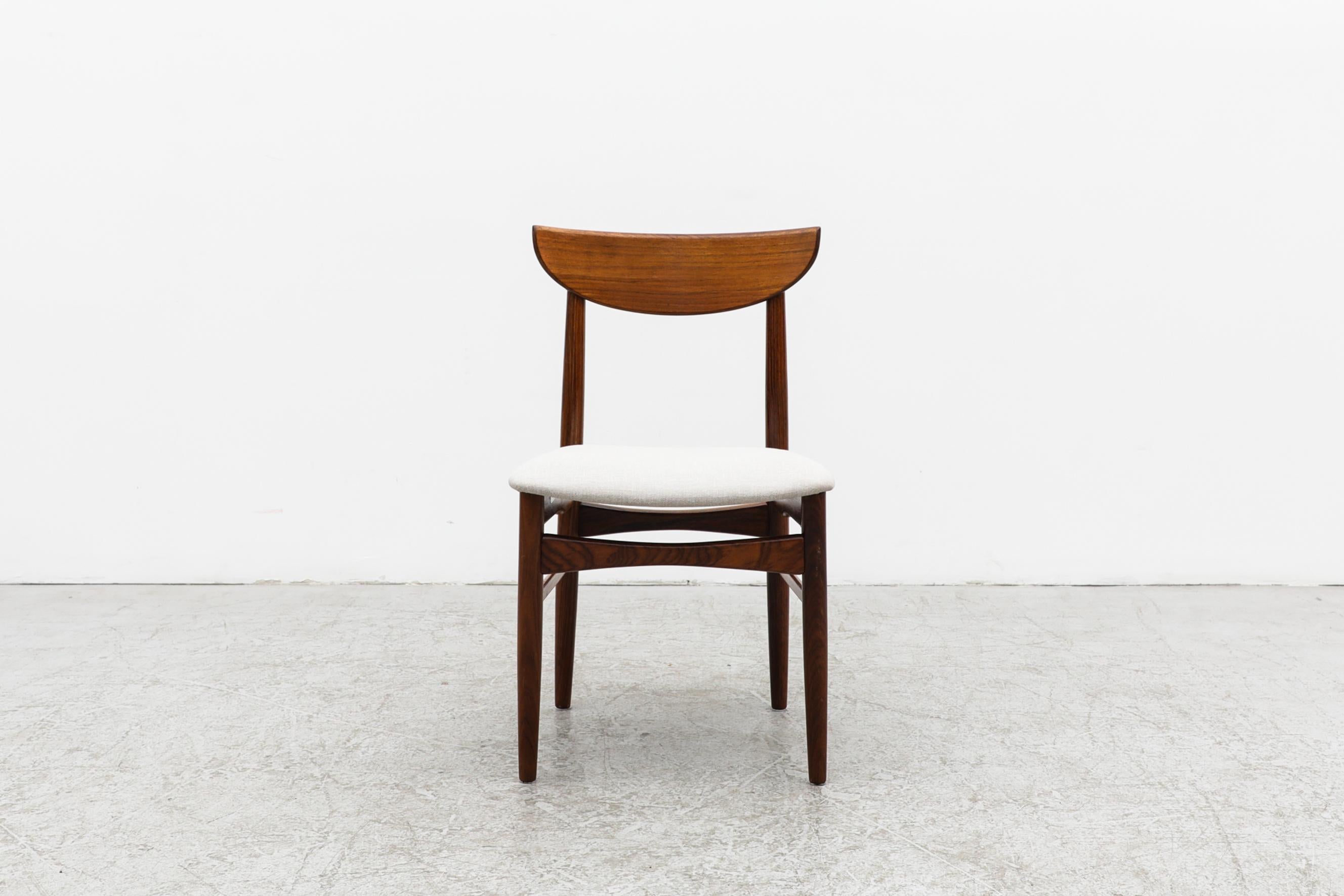 Mid-Century Modern Set of 6 Kurt Østervig Rosewood Dining Chairs for KP Mobler w/ Bone White Seats For Sale