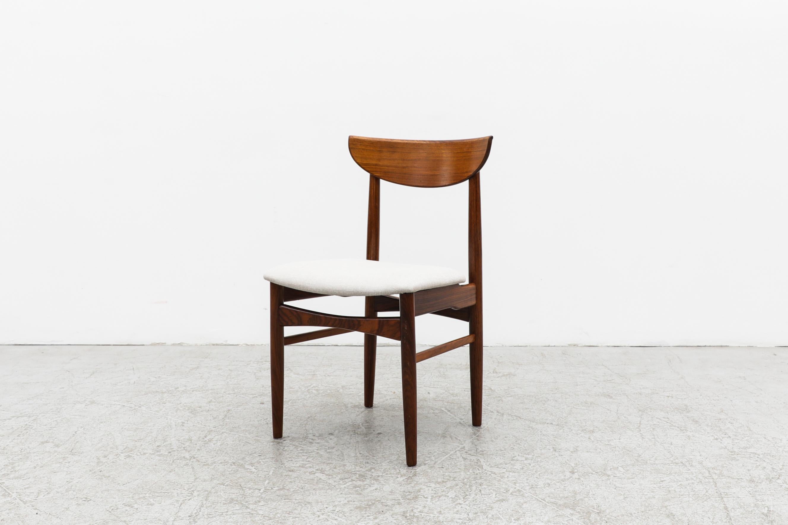 Danish Set of 6 Kurt Østervig Rosewood Dining Chairs for KP Mobler w/ Bone White Seats For Sale