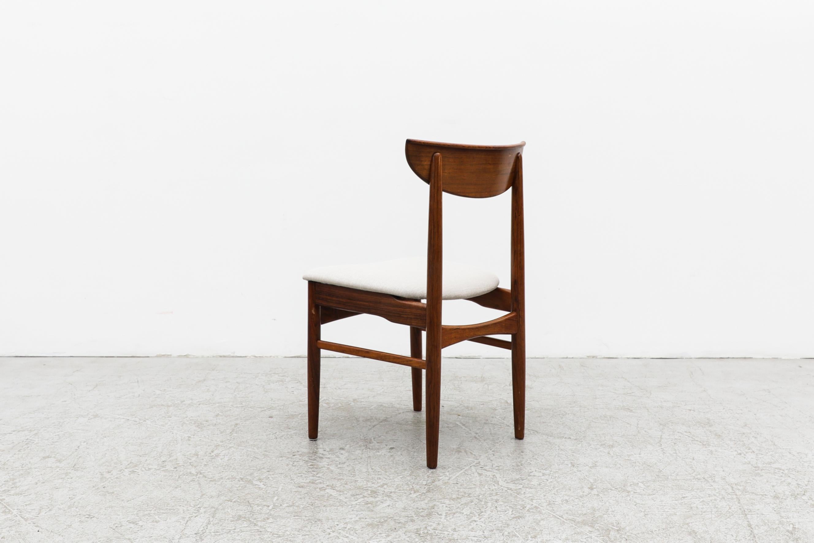 Milieu du XXe siècle Lot de 6 chaises de salle à manger en palissandre de Kurt Østervig pour AM Mobler avec sièges en blanc osseux en vente