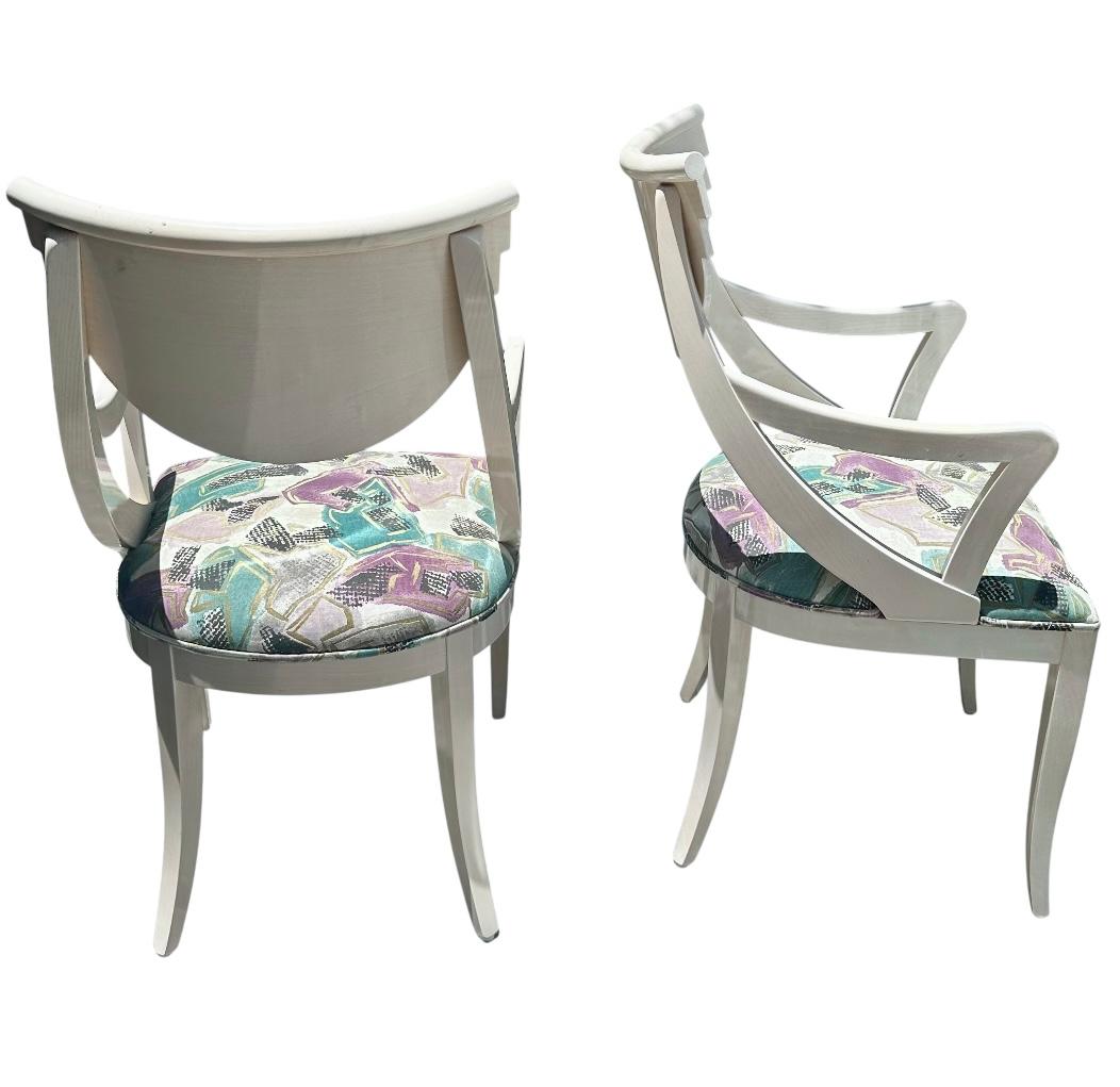 Laqué 6 chaises de salle à manger Hollywood Regency en Wood laqué par Pietro Costantini en vente