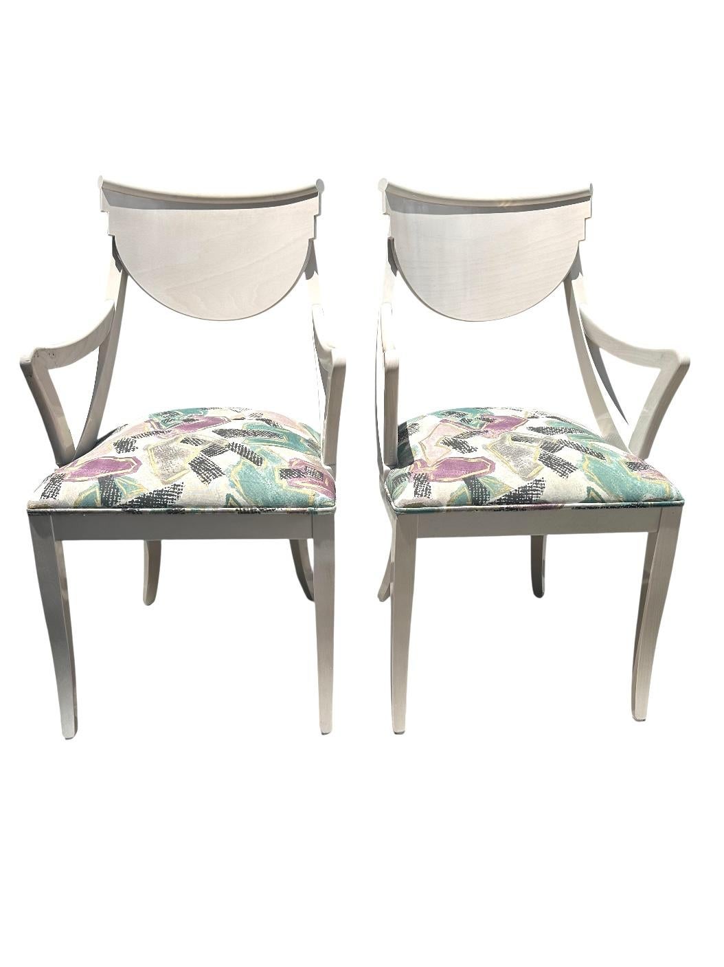 6 chaises de salle à manger Hollywood Regency en Wood laqué par Pietro Costantini Bon état - En vente à Vero Beach, FL