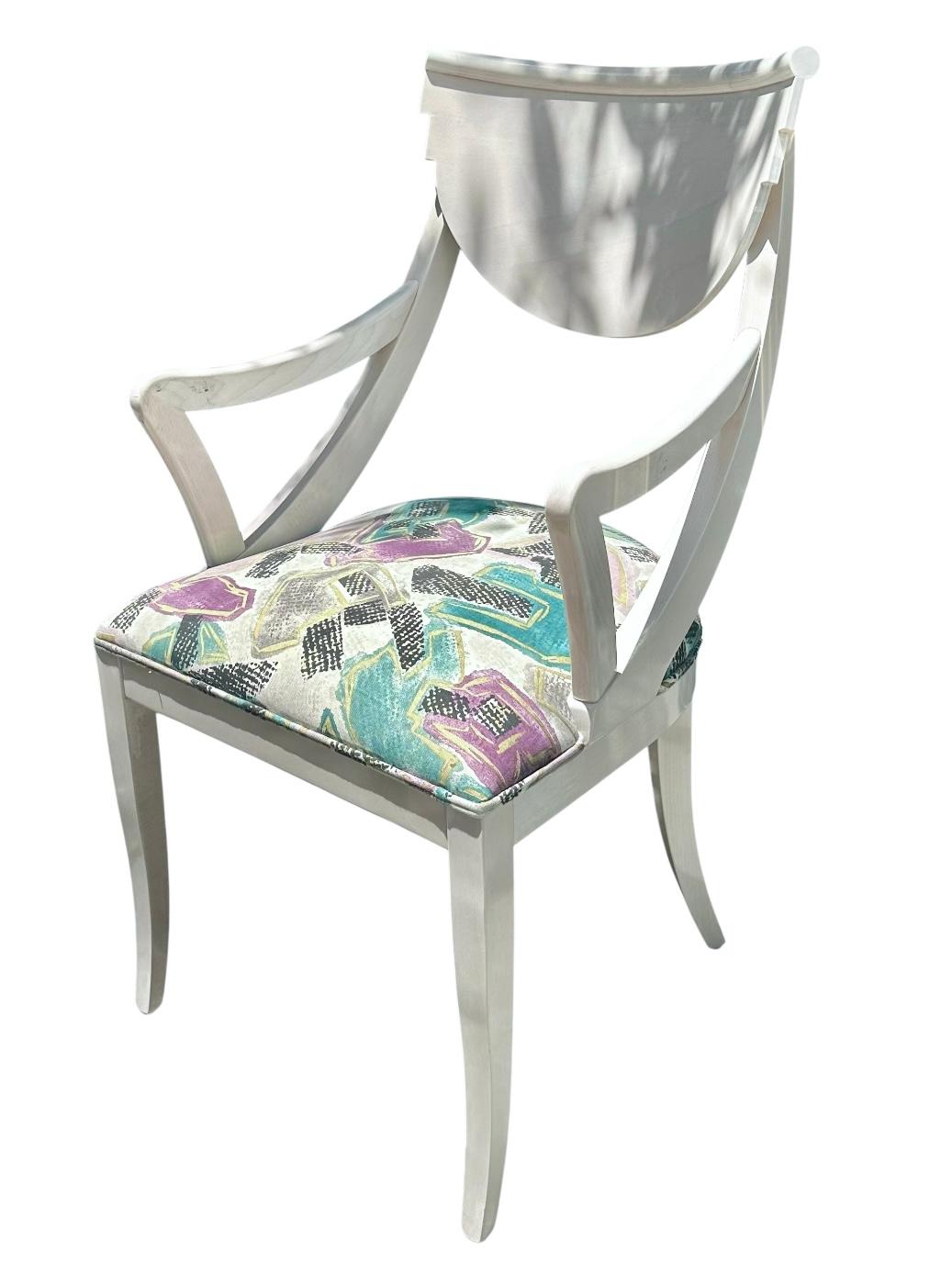 Bois 6 chaises de salle à manger Hollywood Regency en Wood laqué par Pietro Costantini en vente