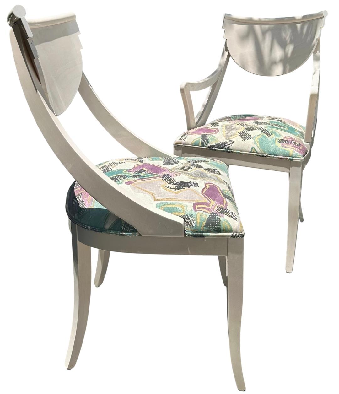 6 chaises de salle à manger Hollywood Regency en Wood laqué par Pietro Costantini en vente 1