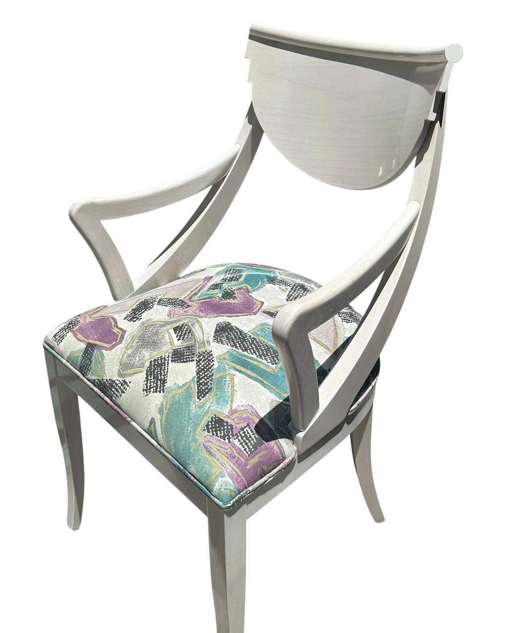 6 chaises de salle à manger Hollywood Regency en Wood laqué par Pietro Costantini en vente 2