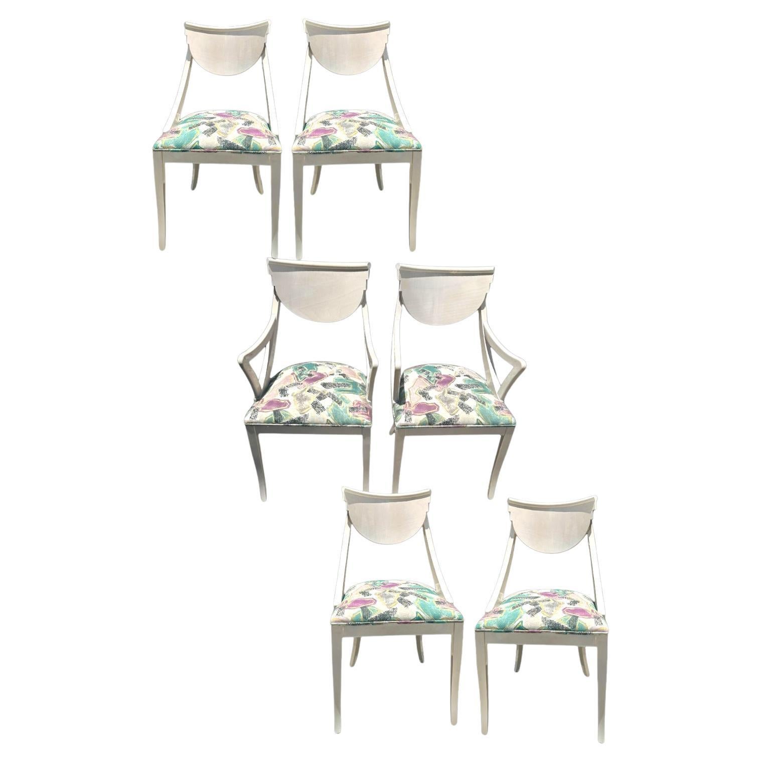 6 chaises de salle à manger Hollywood Regency en Wood laqué par Pietro Costantini en vente