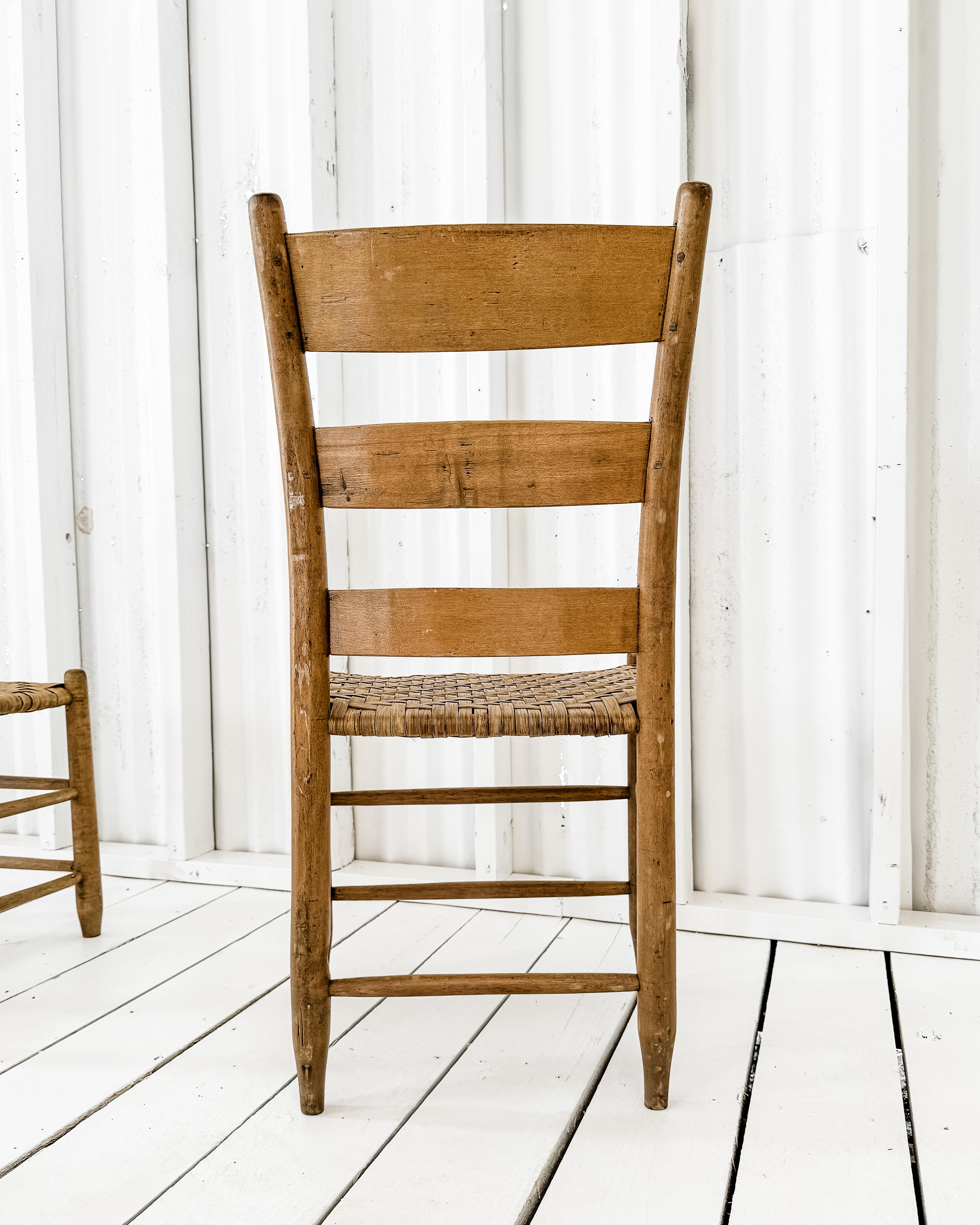 Set of 6 Ladder Back Chairs with Wood Splint Seats 5