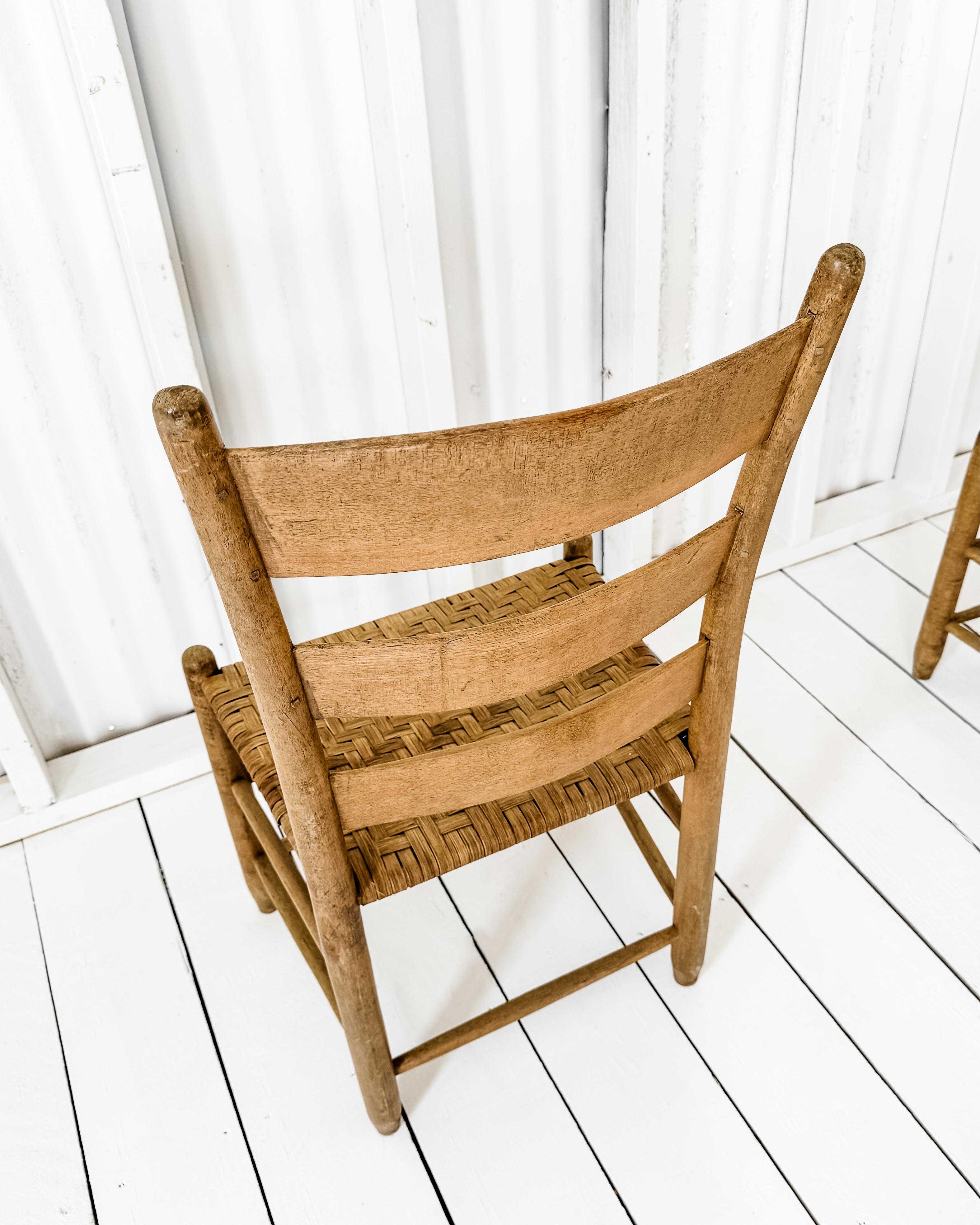 Set of 6 Ladder Back Chairs with Wood Splint Seats 7