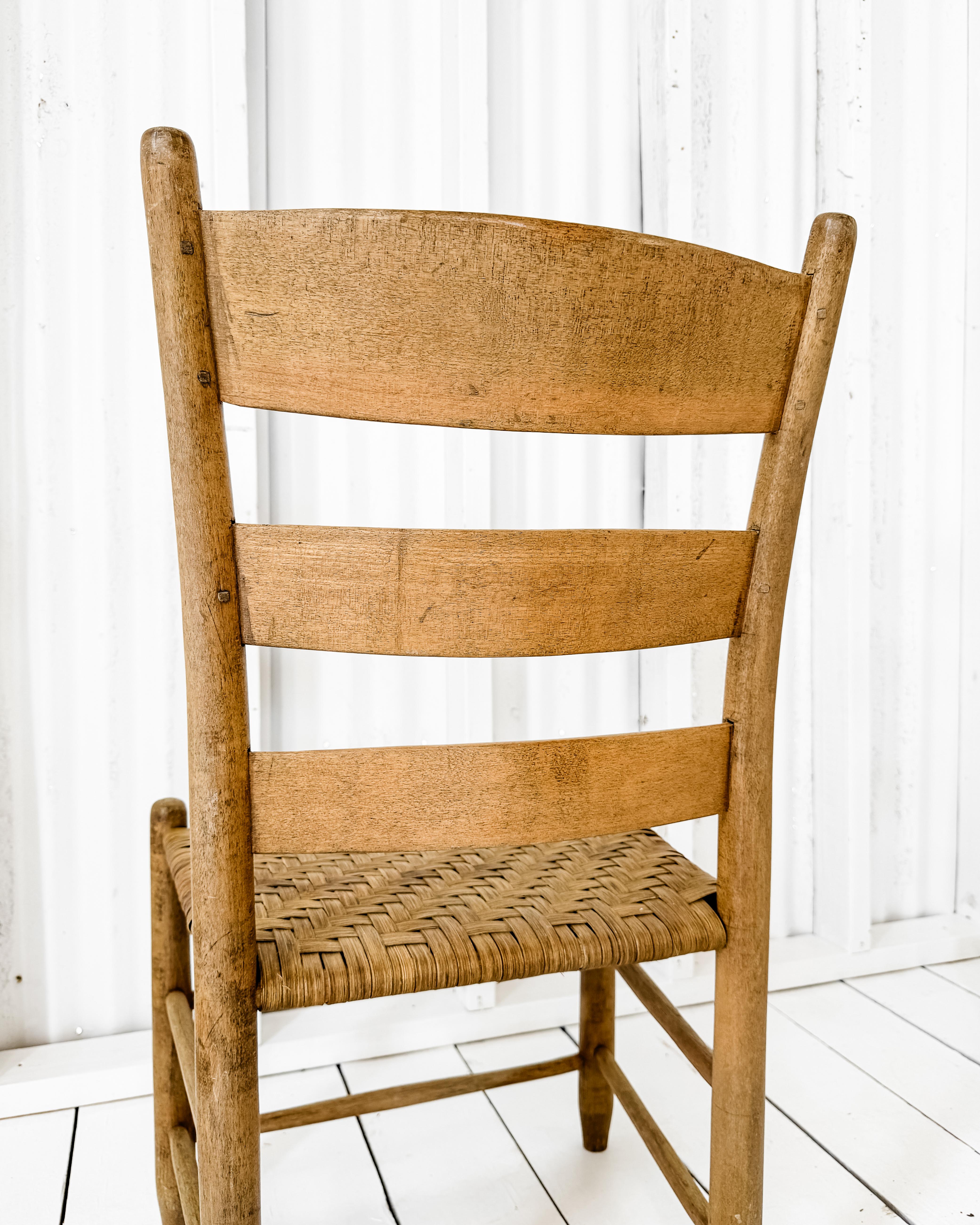 Set of 6 Ladder Back Chairs with Wood Splint Seats 8