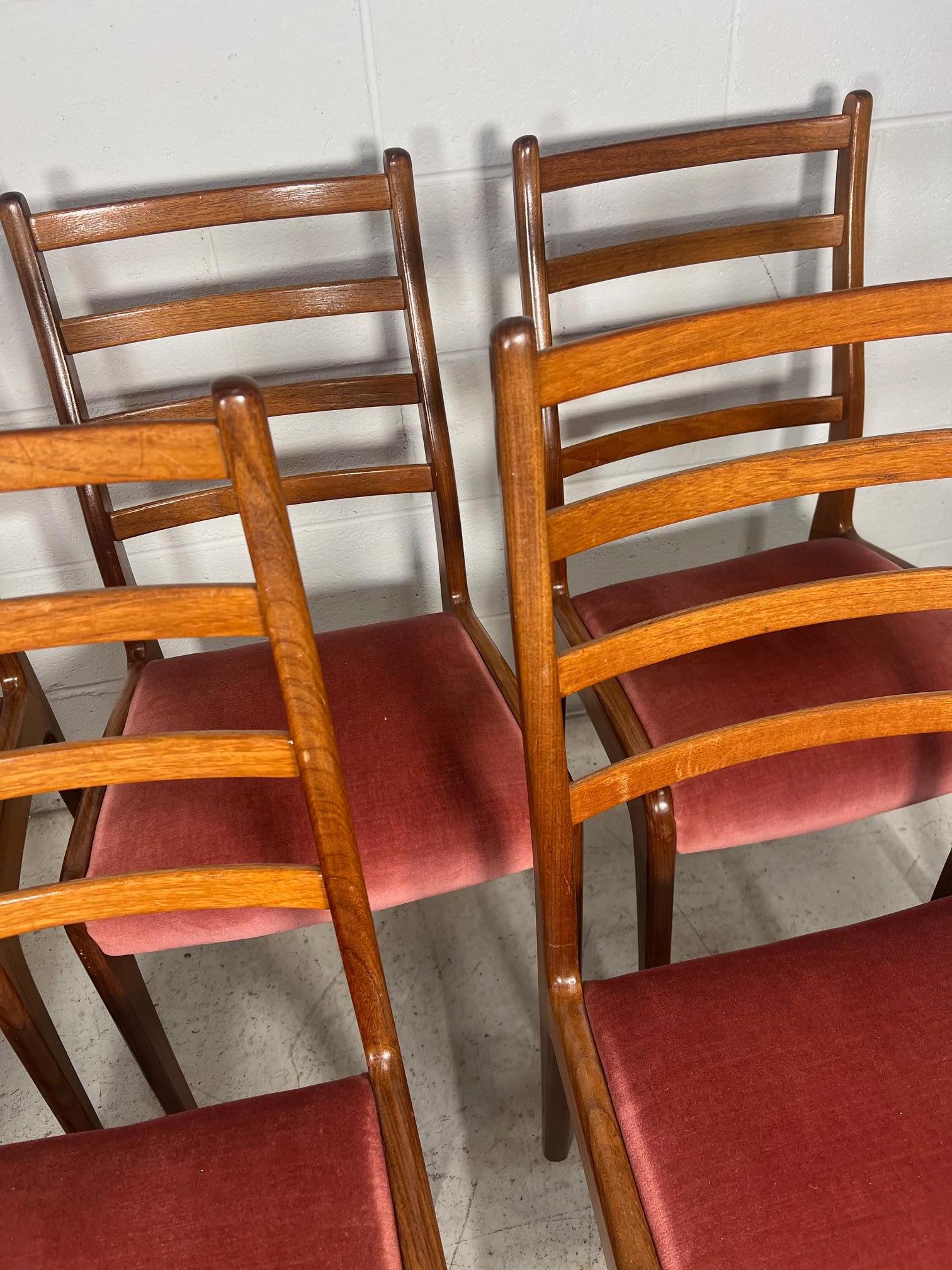 Mid-Century Modern Set Of 6  Ladder Back Teak Dining Chairs By G Plan Mid Century Modern For Sale