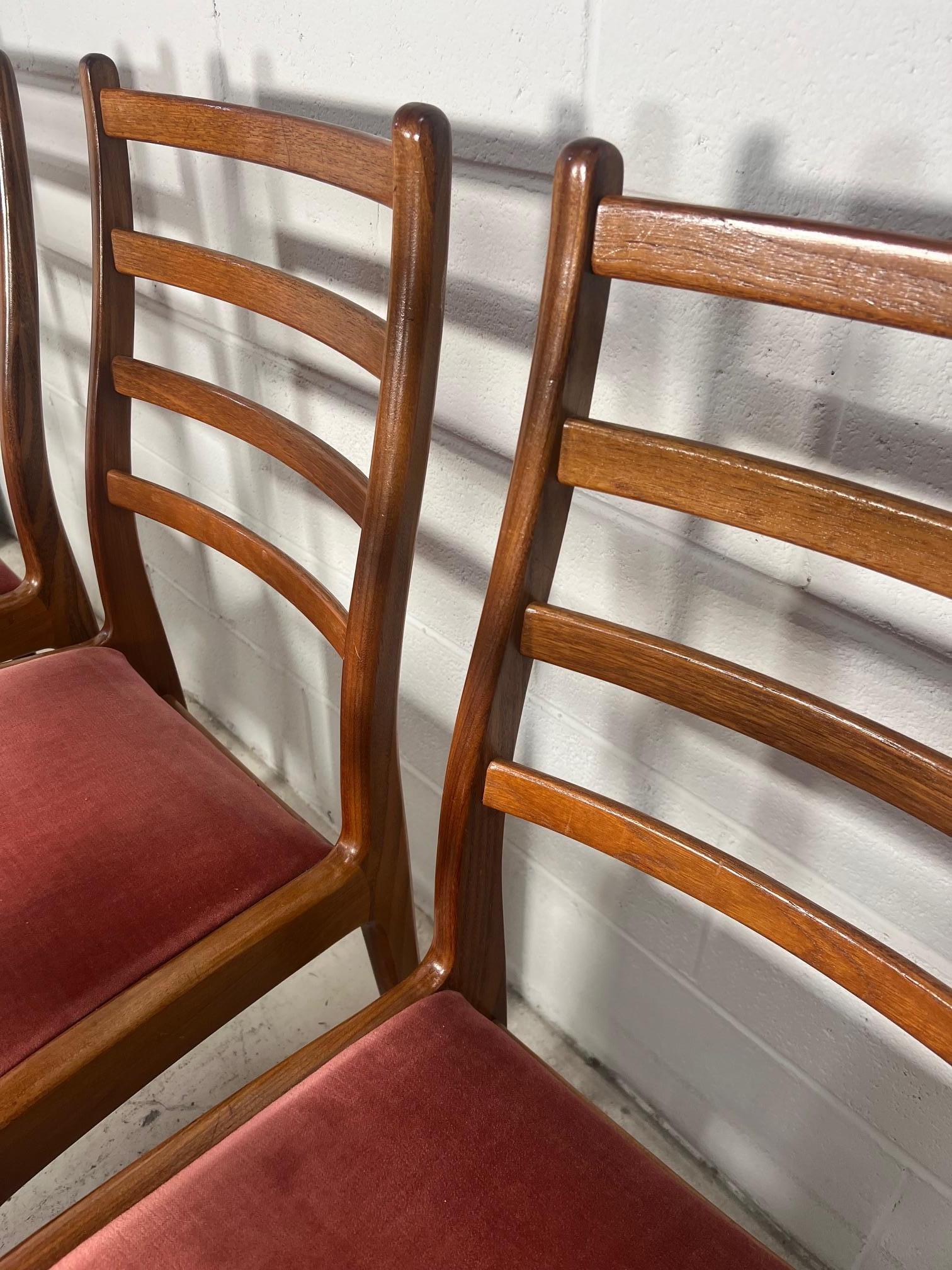 British Set Of 6  Ladder Back Teak Dining Chairs By G Plan Mid Century Modern For Sale