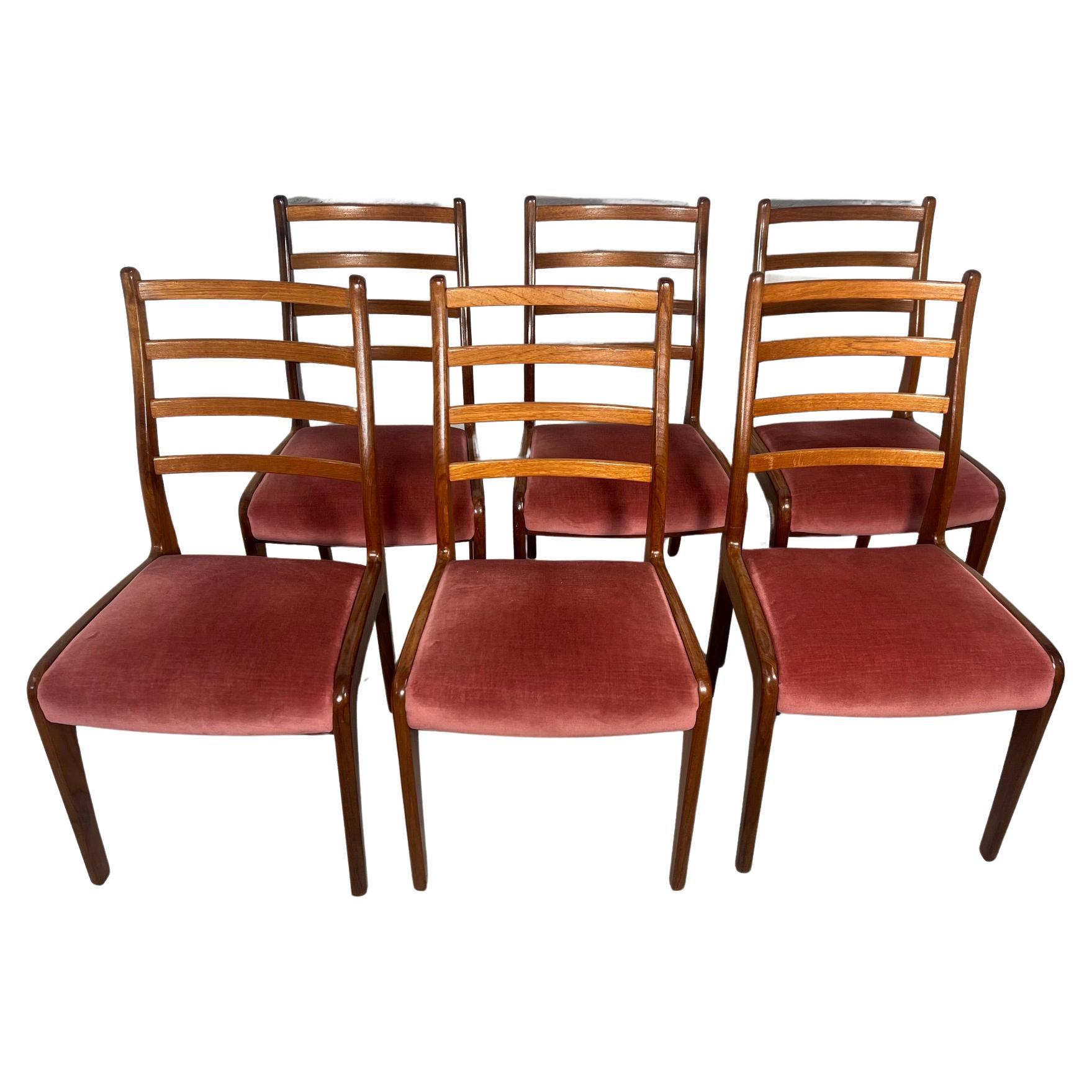 Set Of 6  Ladder Back Teak Dining Chairs By G Plan Mid Century Modern For Sale