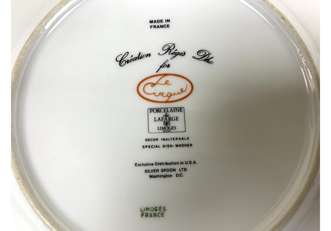 Hollywood Regency Lot de 6 assiettes à salade à singes Lafarge Limoges pour le restaurant Cirque en vente