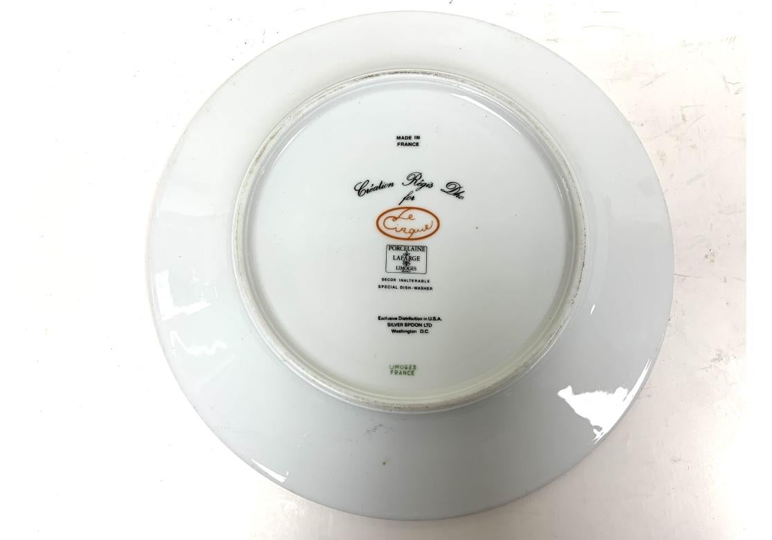 Français Lot de 6 assiettes à salade à singes Lafarge Limoges pour le restaurant Cirque en vente