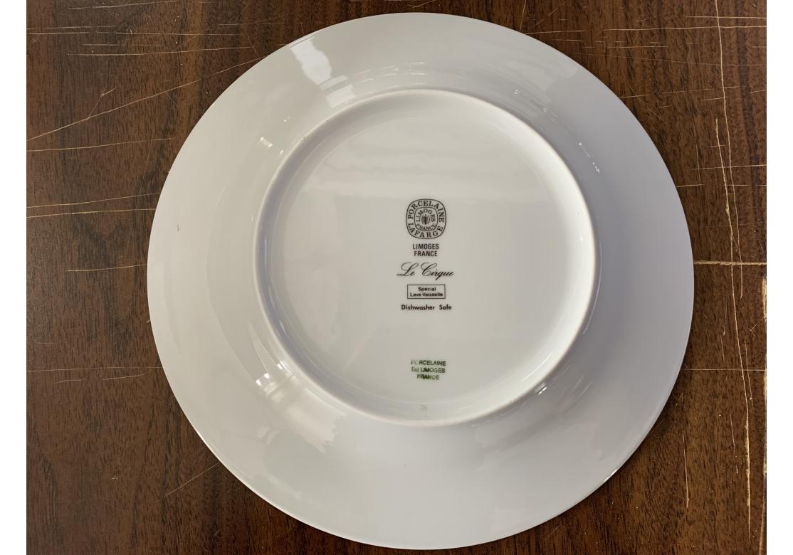 Porcelain Set Of 6 Lafarge Limoges For Le Cirque Restaurant Orange Monkey Salad Plates For Sale
