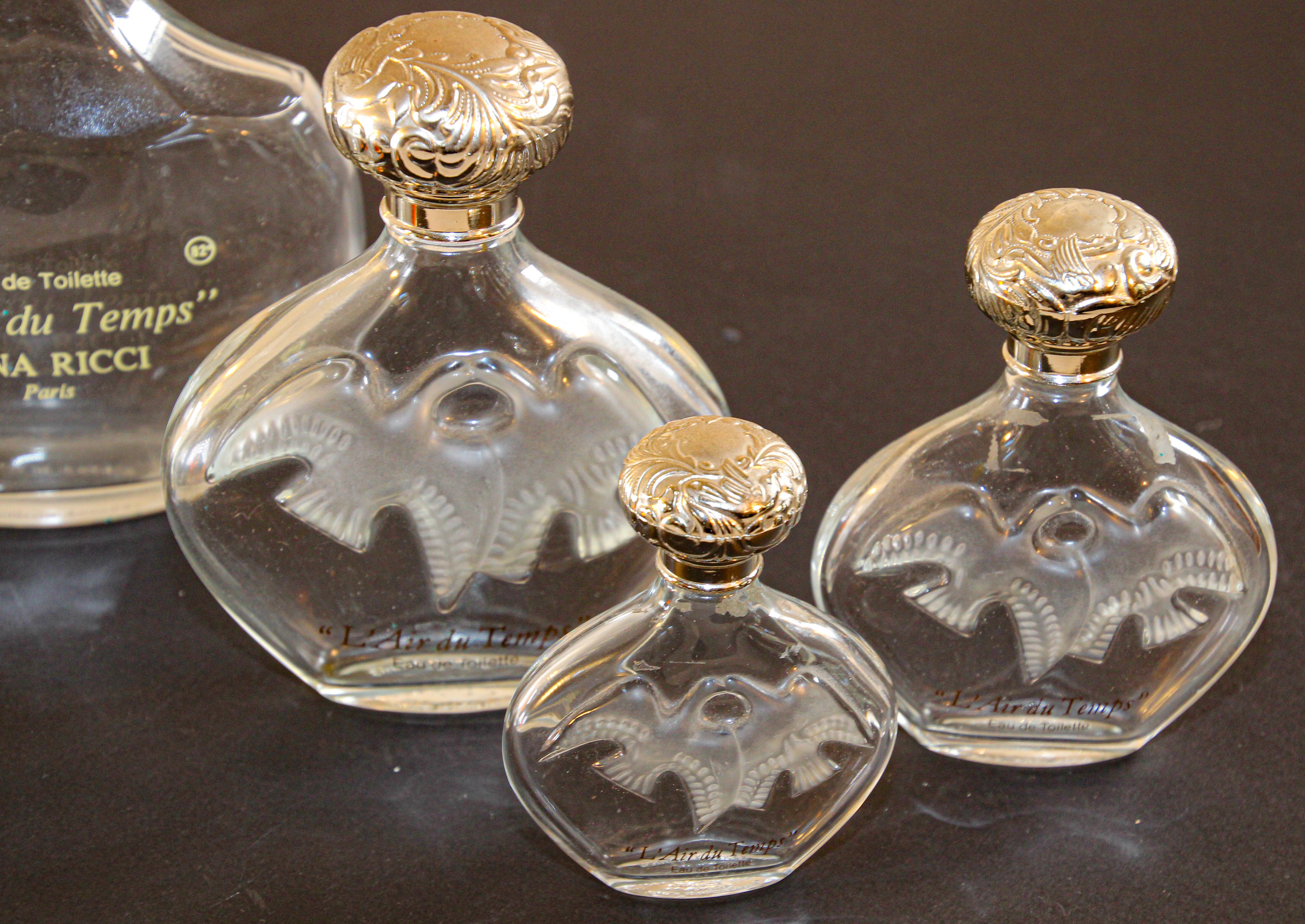Art déco Lot de 6 flacons de parfum Nina Ricci de Lalique Creation Collective en vente