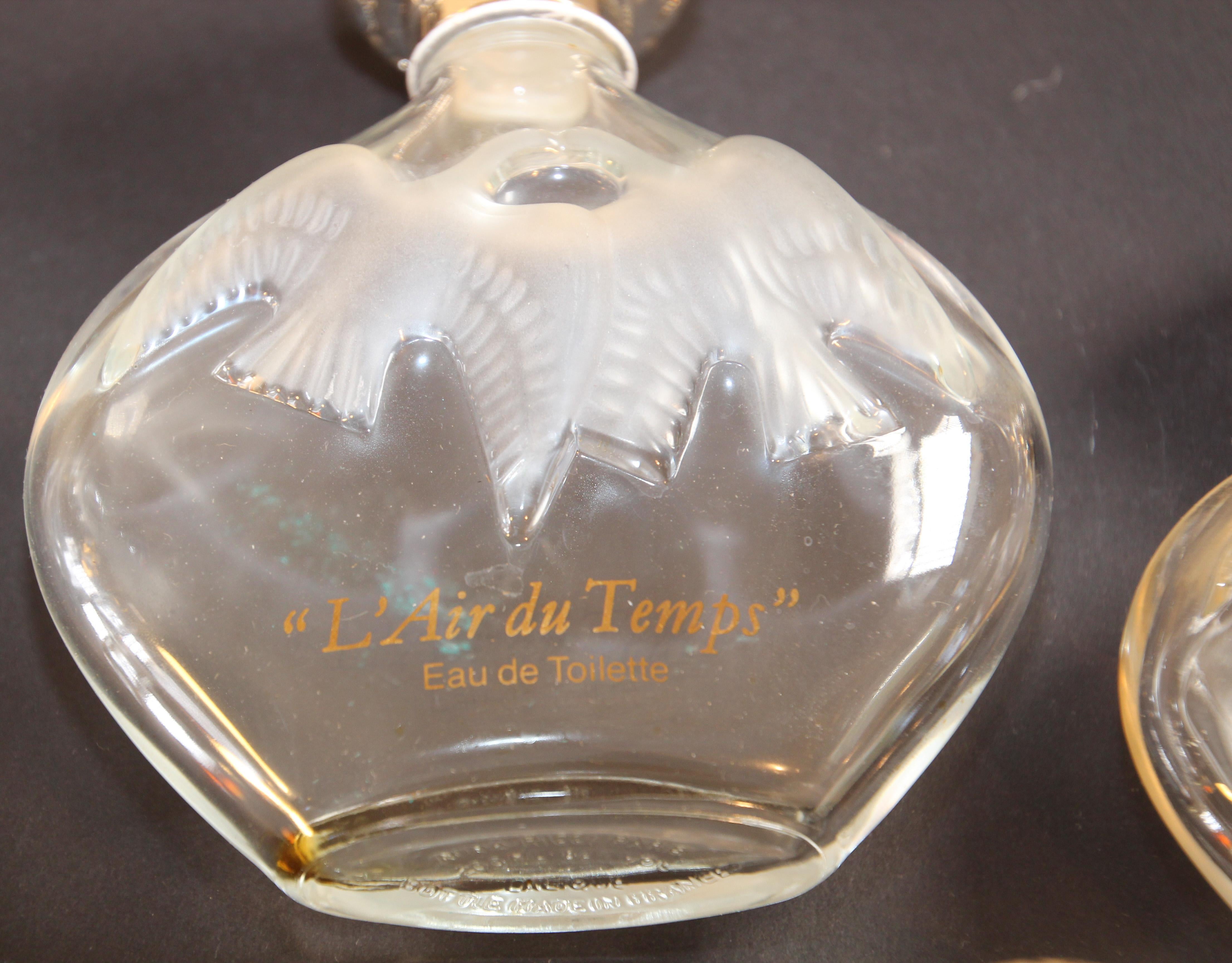 French Set of 6 Lalique Creation Collectible Nina Ricci Perfume Bottles For Sale