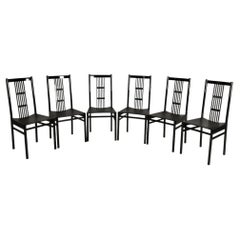Set of 6 laquered dining chairs, Italy 80s