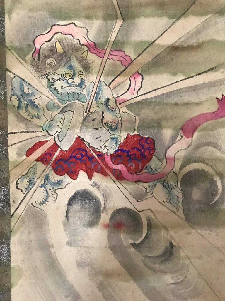 Set of 6 Large Kakemonos Japanese Mythology, 19th Century Japan