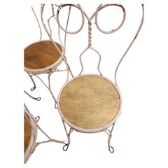 Satz von 6 „ Eulenaugen“-Eiscreme-Parlor-Stühlen aus dem späten 19. Jahrhundert