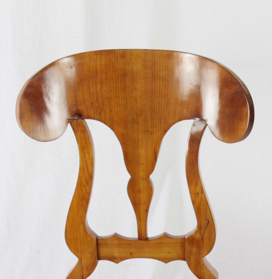 Set of 6 Late Biedermeier Period Chairs, Germany Cherrywood Veneer For Sale 2