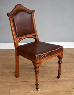 Set of 6 Late Victorian Oak Dining Chairs