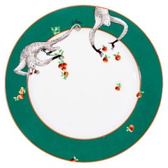 Set 6 Le Cirque Restaurant 11 3/4" LaFarge Limoges Green Monkey Service Plate