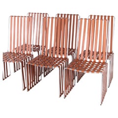 Ensemble de 6 chaises en cuir et chrome