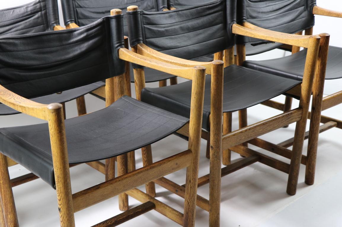 Set of 6 Leather and Oak Dining Chairs by Ditte & Adrian Heath FDB Mobler 14