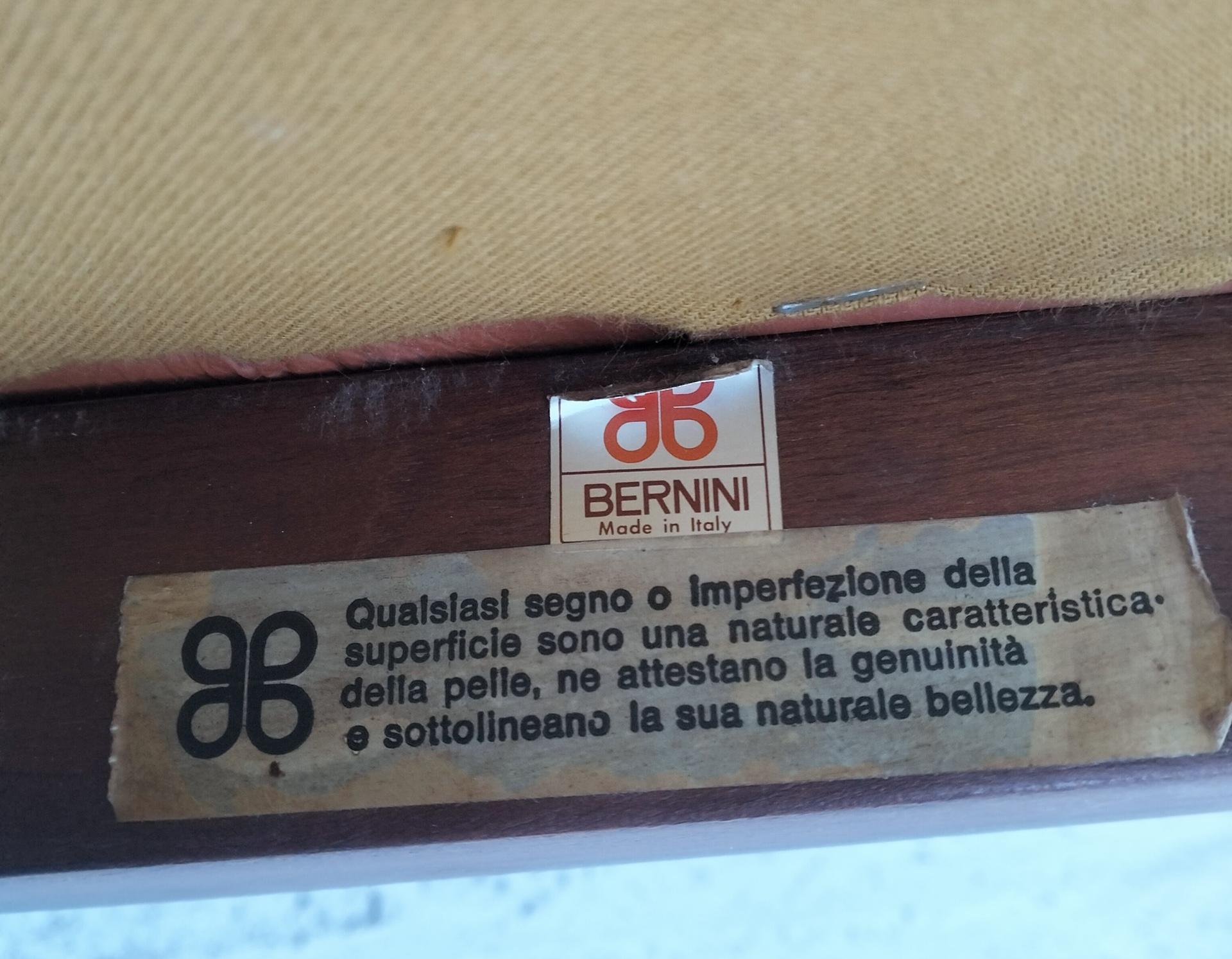 Set of 6 leather and walnut chairs by Silvio Coppola for Bernini 70s 4