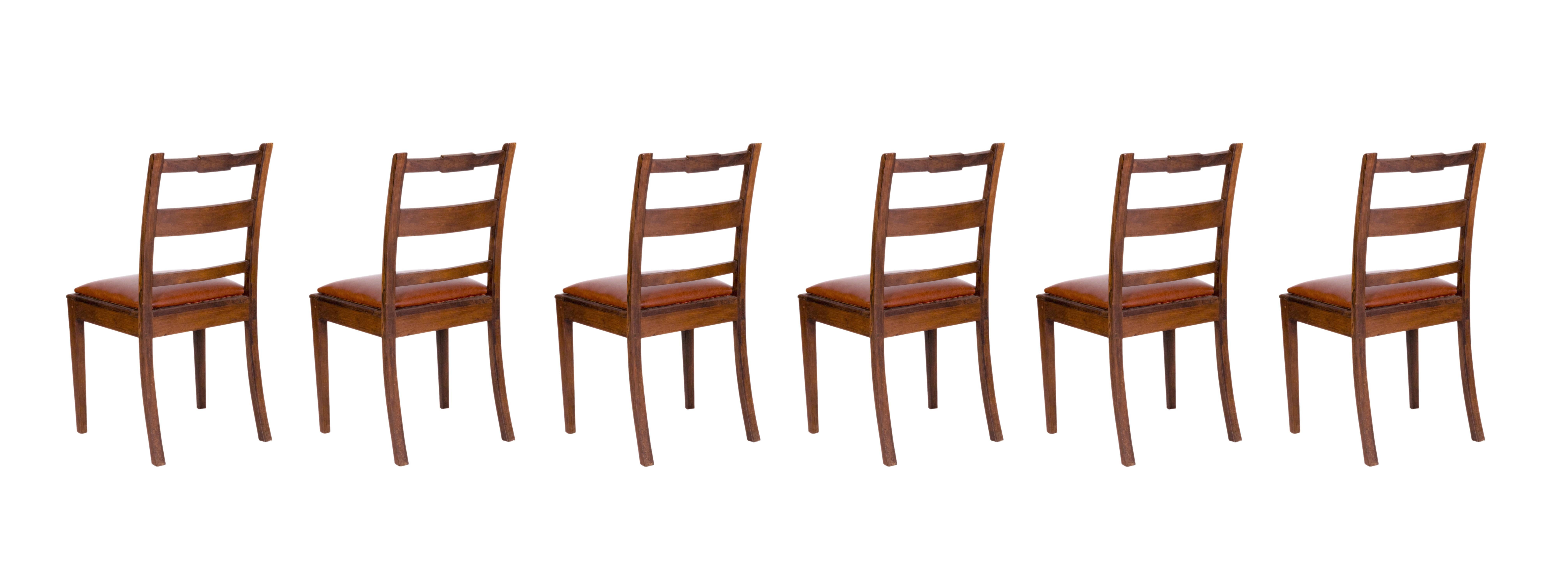 Set di 6 sedie barocche in pelle, (XX secolo) in vendita 9