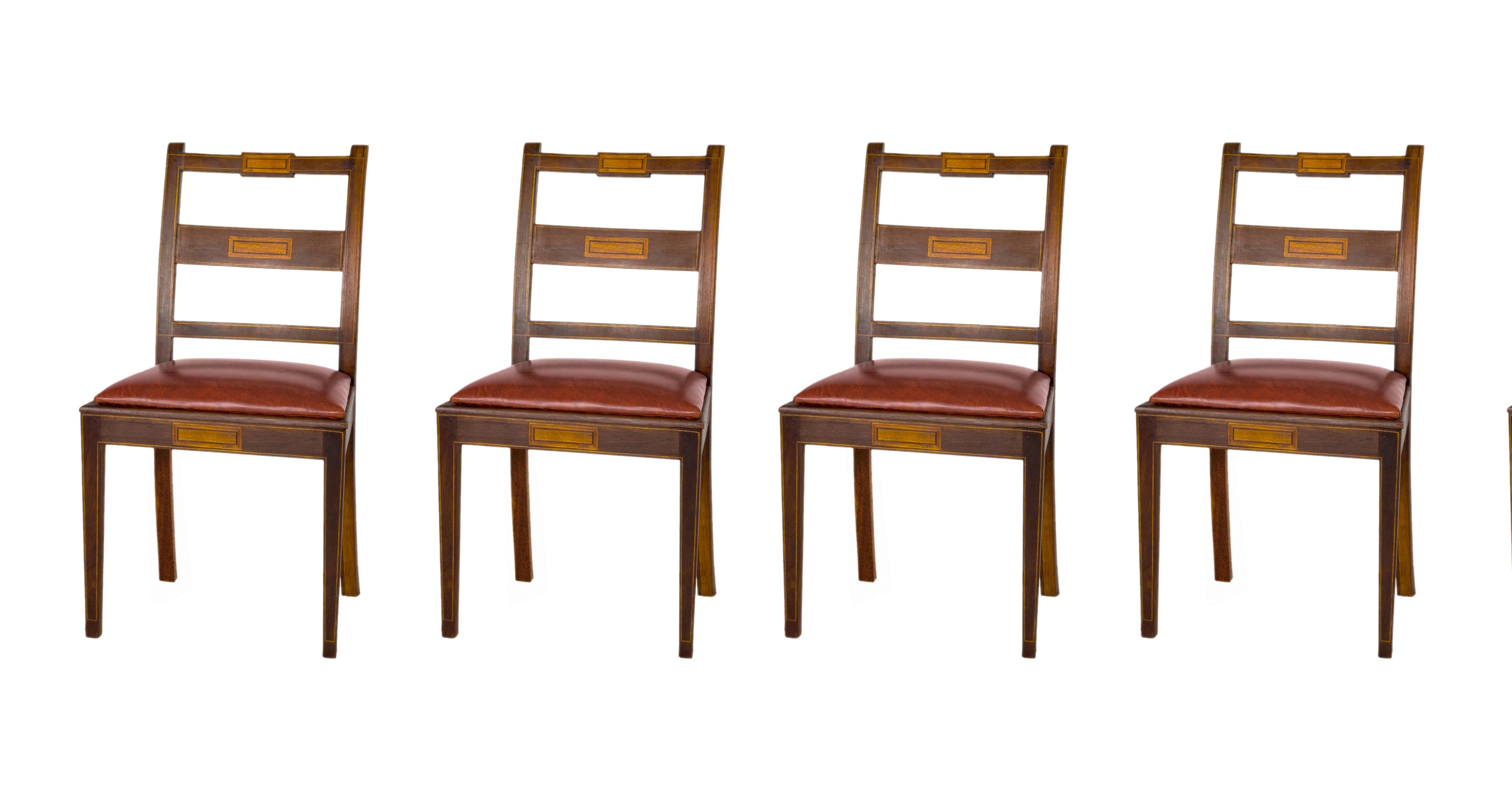Pelle Set di 6 sedie barocche in pelle, (XX secolo) in vendita