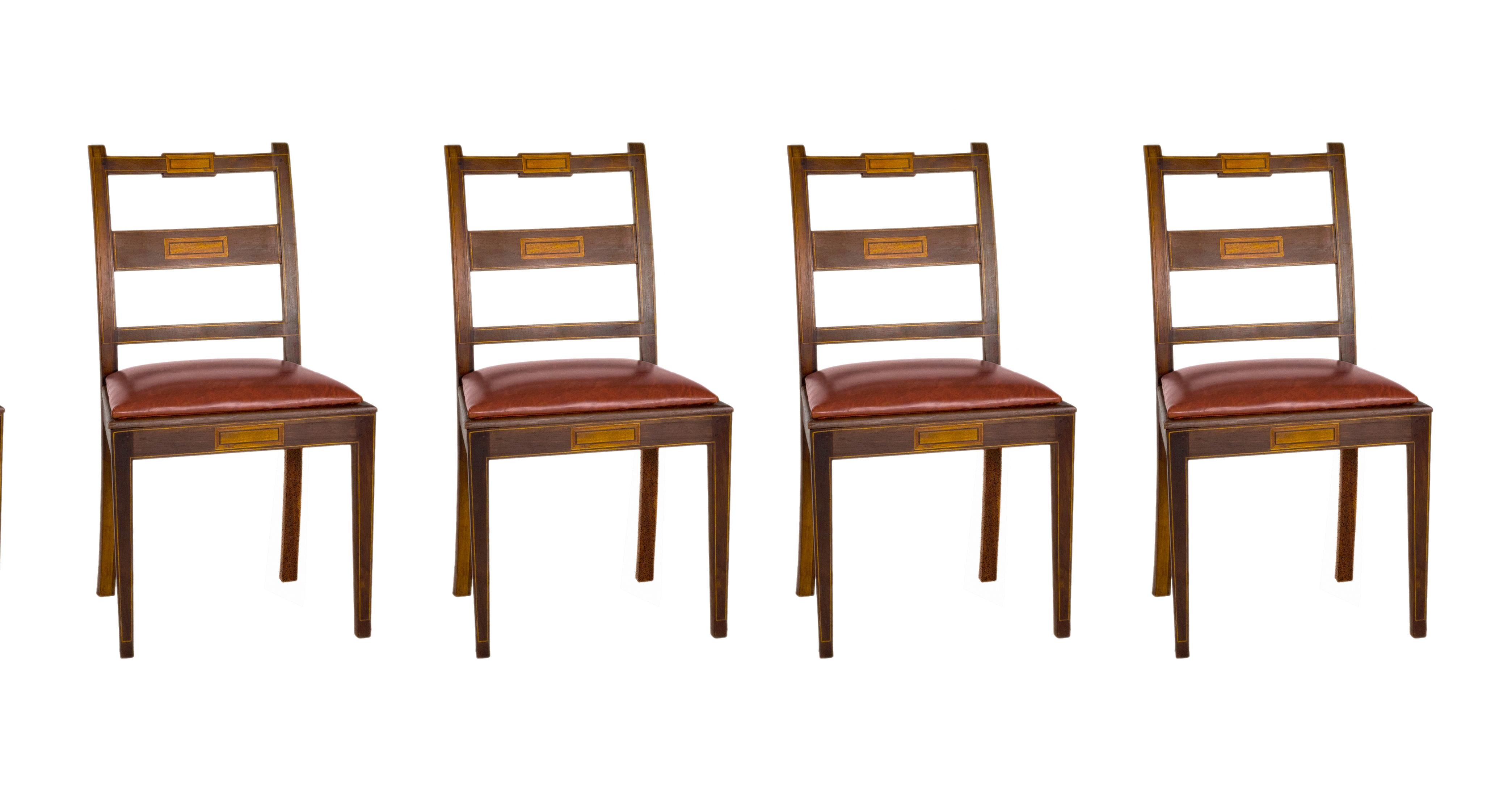 Set di 6 sedie barocche in pelle, (XX secolo) in vendita 1