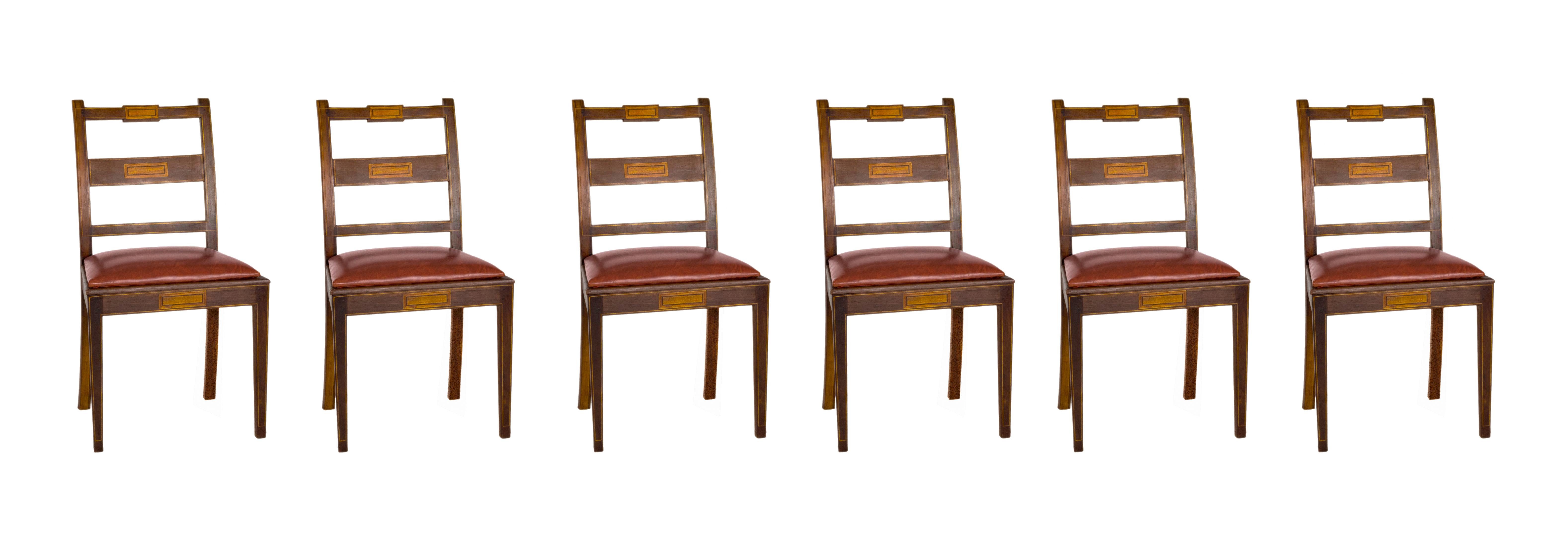 Set di 6 sedie barocche in pelle, (XX secolo) in vendita 2