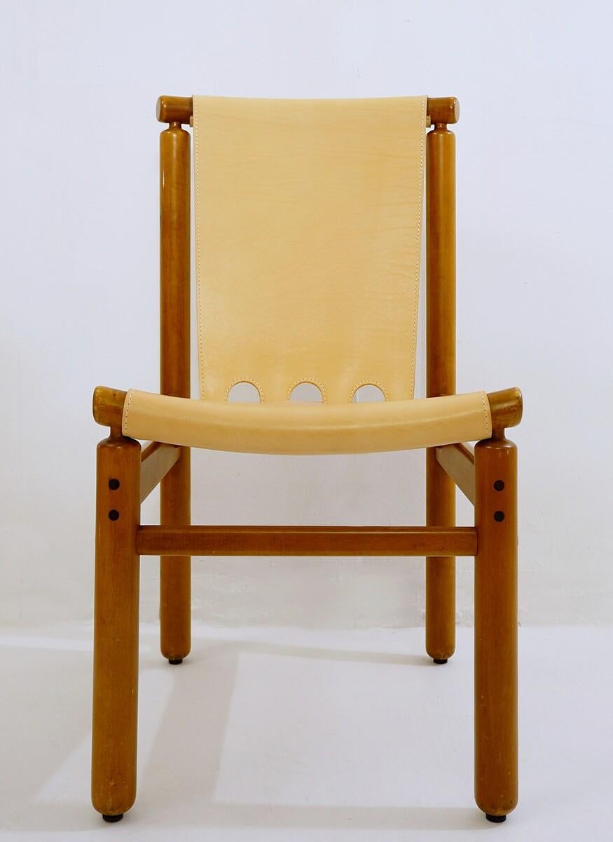 Set of 6 Leather Chairs by Ilmari Tapiovaara for La Permanente Mobili Cantù 5