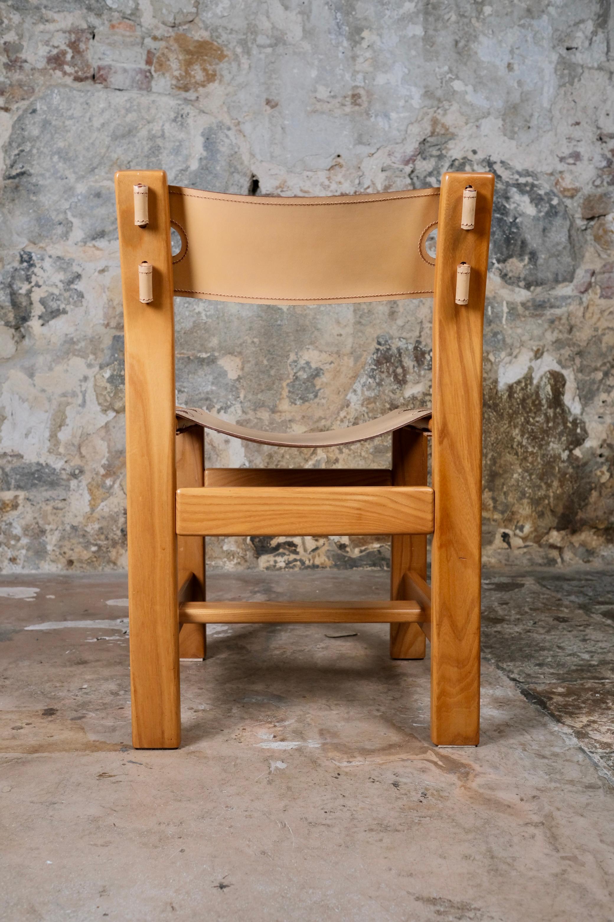 Set of 6 leather chairs by Maison Regain, made in France, 1980s For Sale 6