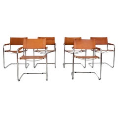 Set of 6 Leather Chairs by Mart Stam for Thonet, 1926