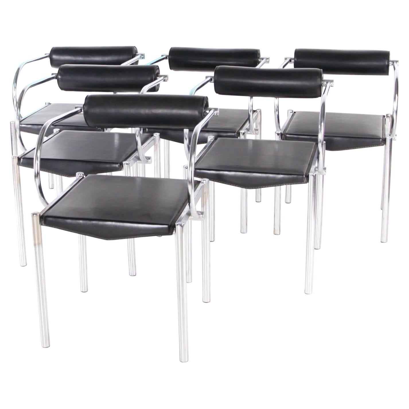Set di 6 sedie in pelle