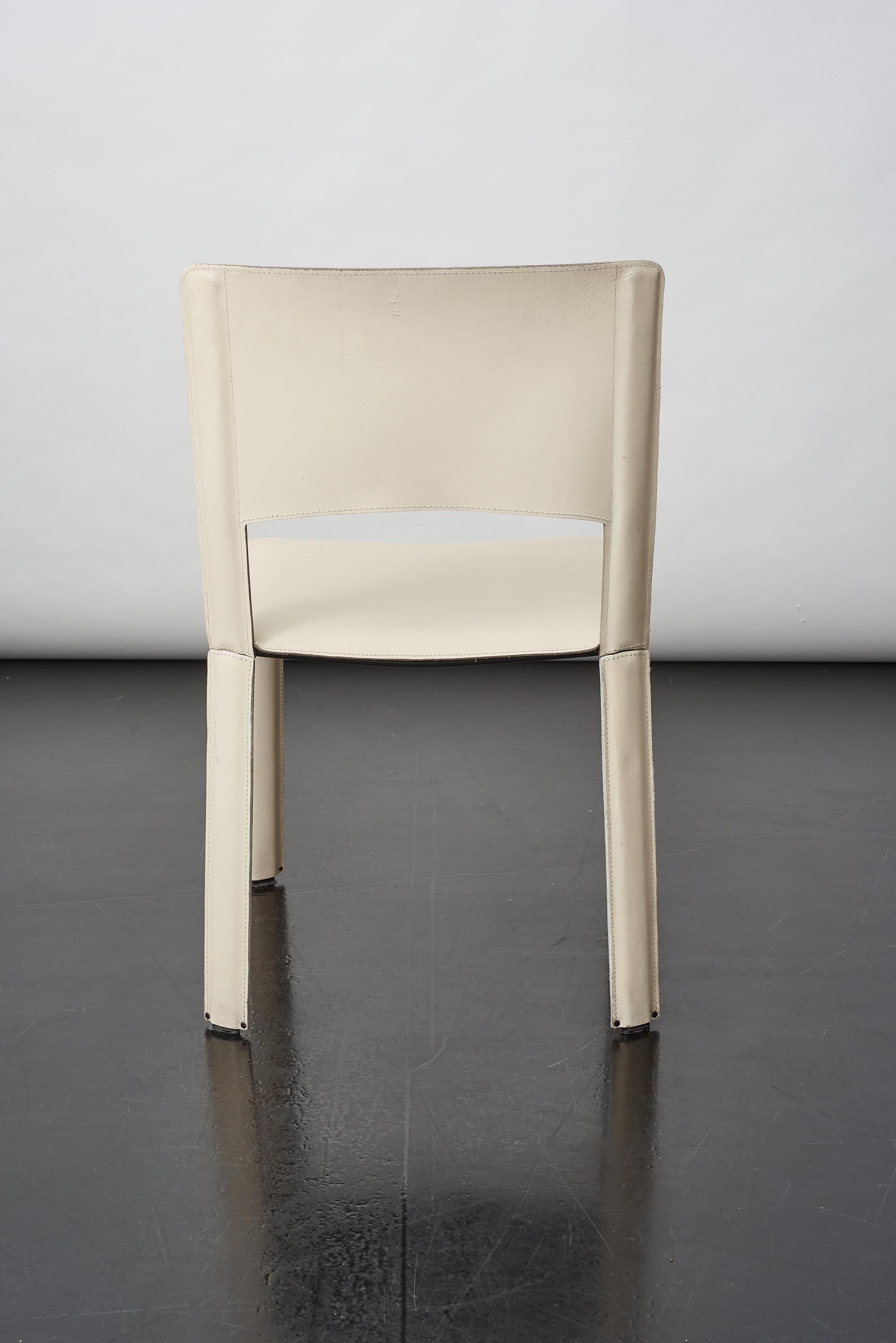 Set of 6 Leather Dining Chairs by Cidue, Italy 1980s In Good Condition In Athens, Attiki